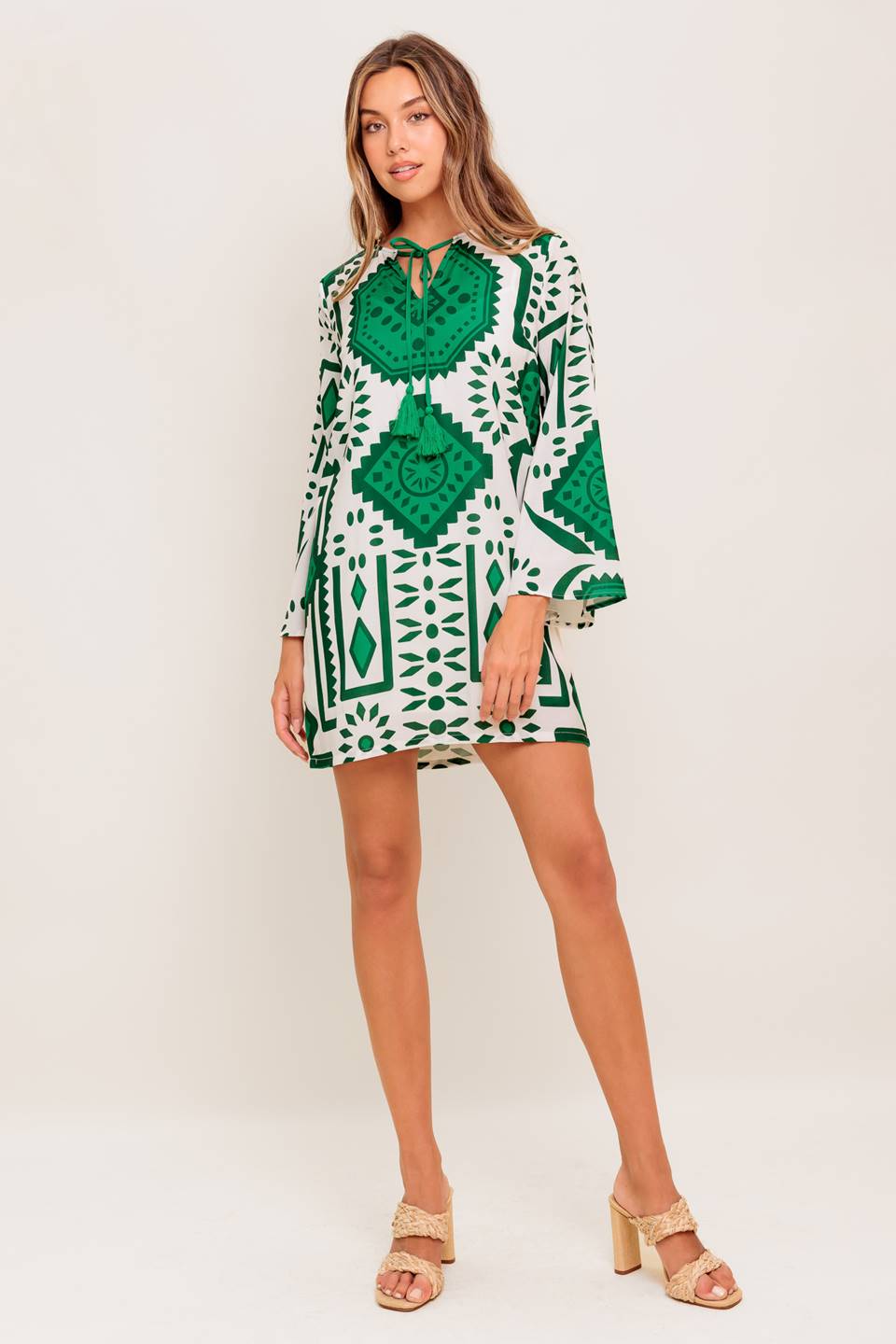 EMERALD TERRA TUNIC MINI DRESS-Vavasi