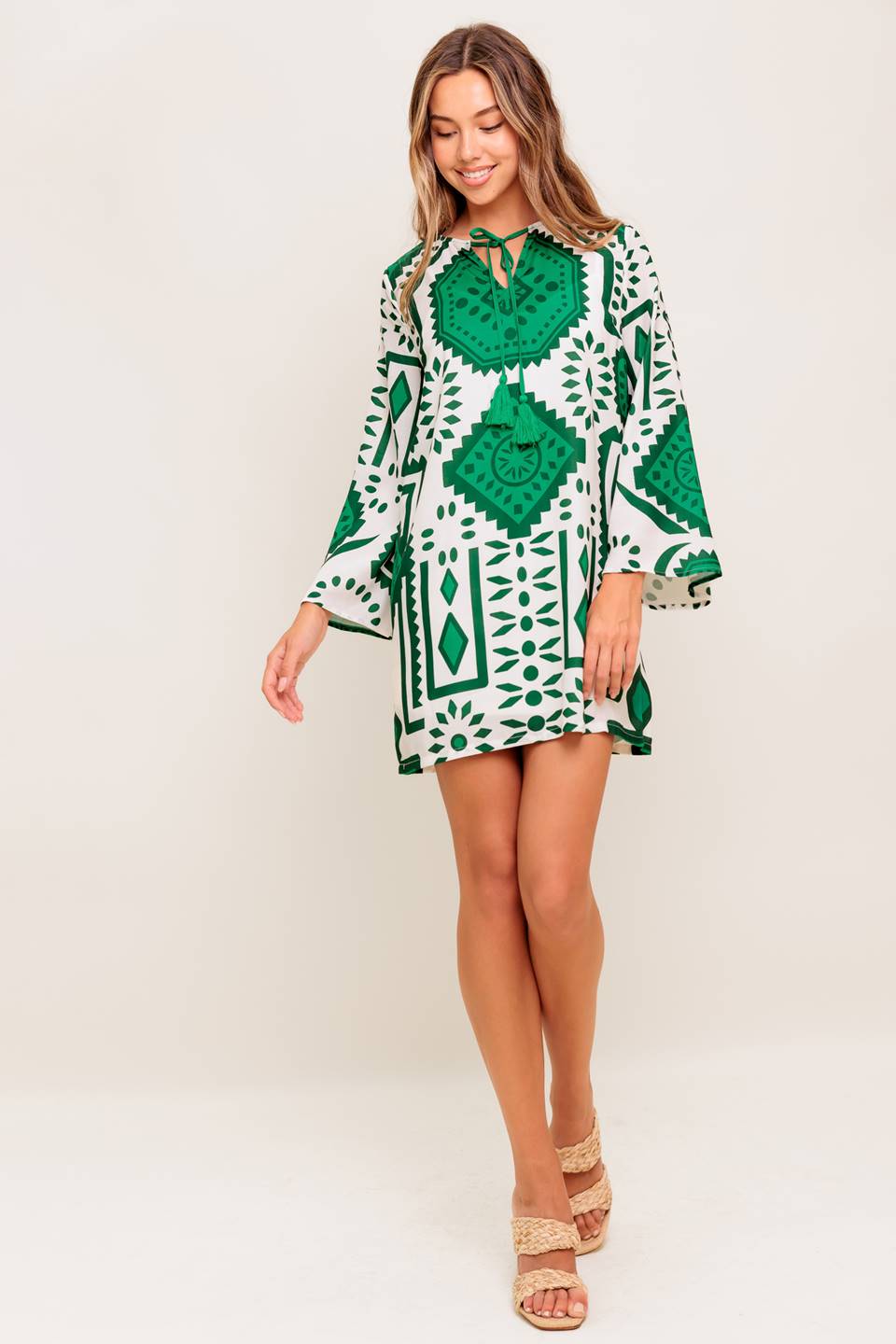 EMERALD TERRA TUNIC MINI DRESS-Vavasi