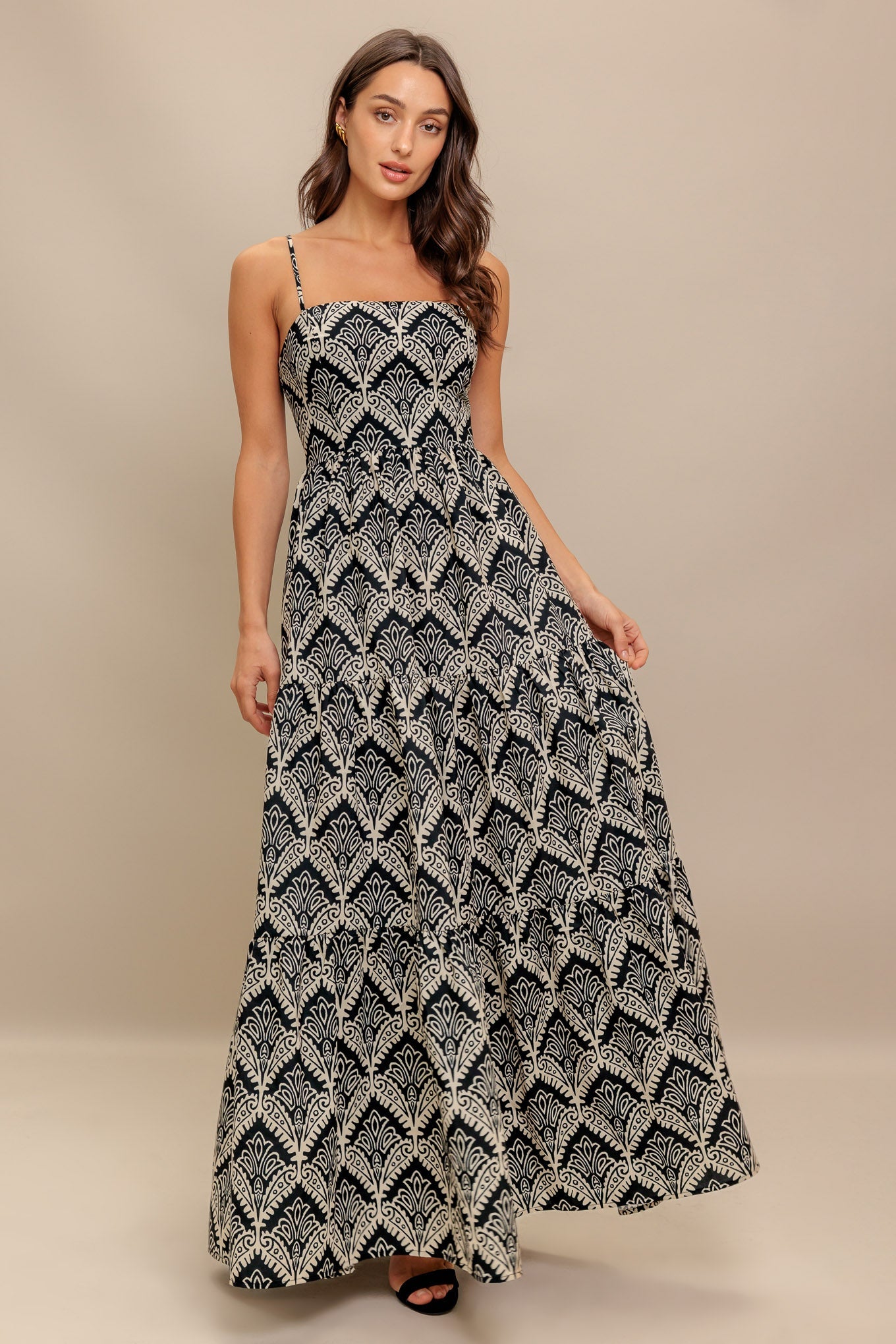 Hazelwood Garden Maxi Dress - Black & Ivory-Vavasi