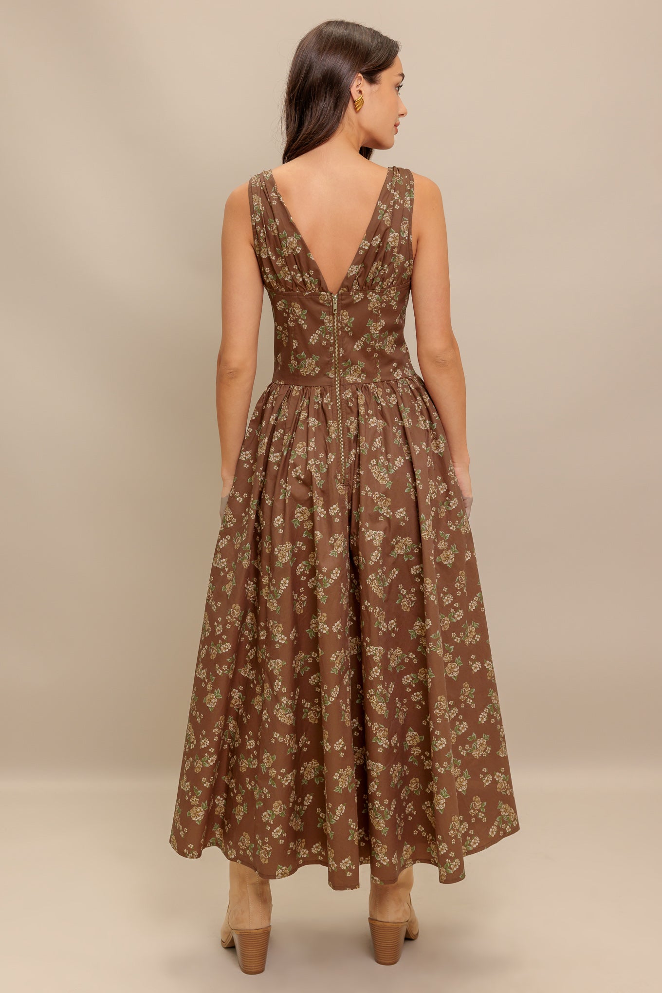 SANDRA BROWN FLORAL MIDI DRESS-Vavasi