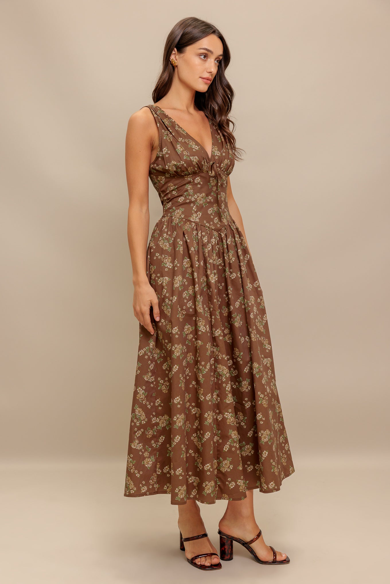 SANDRA BROWN FLORAL MIDI DRESS-Vavasi