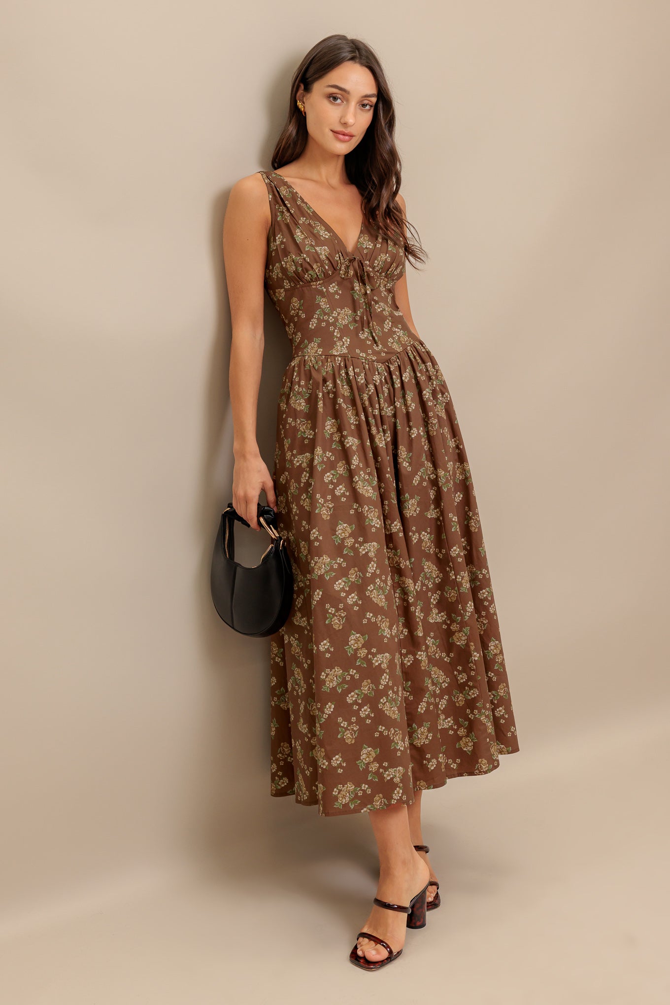 SANDRA BROWN FLORAL MIDI DRESS-Vavasi