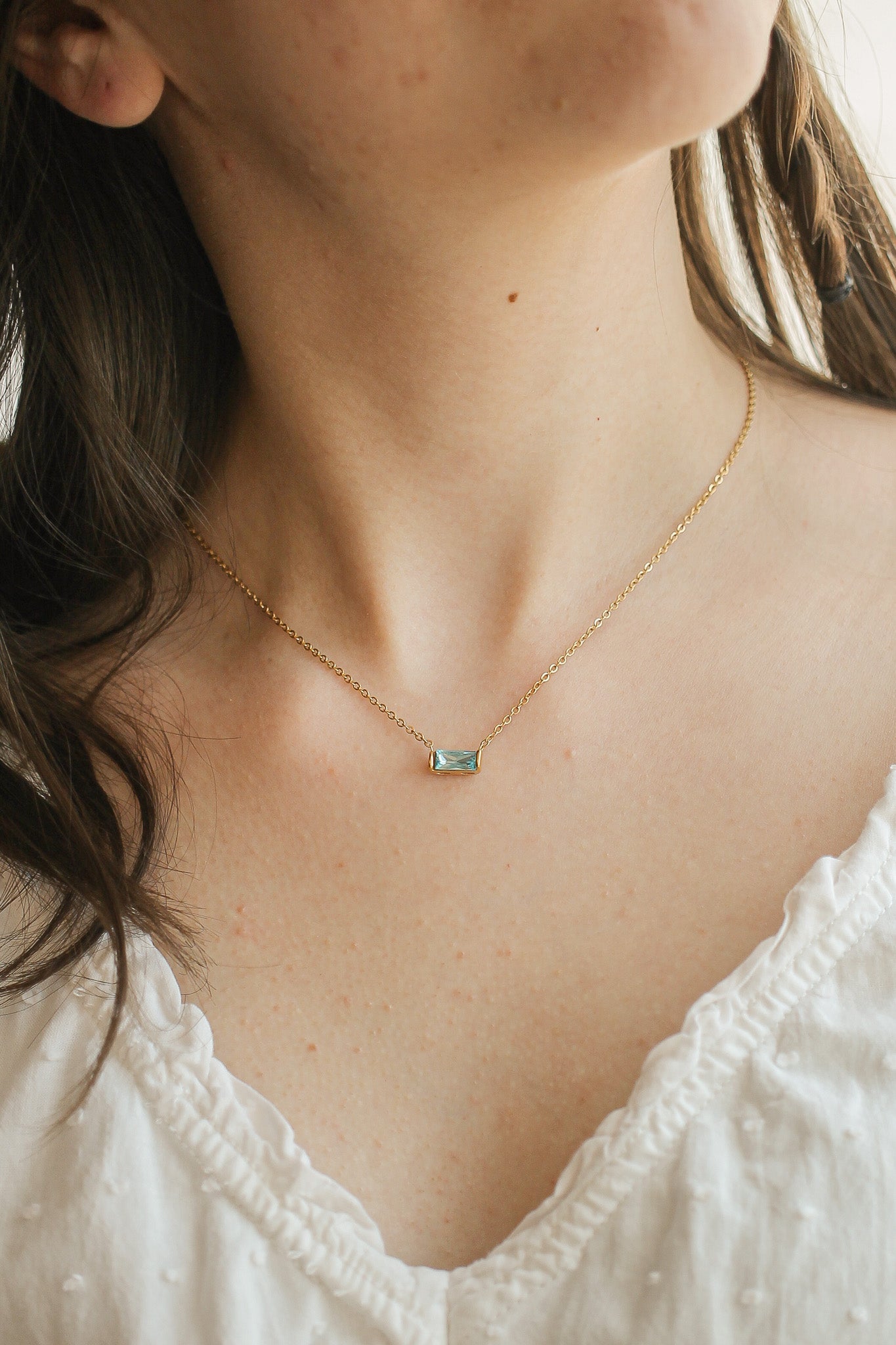 CZ Birthstone Necklace in Gold-Vavasi