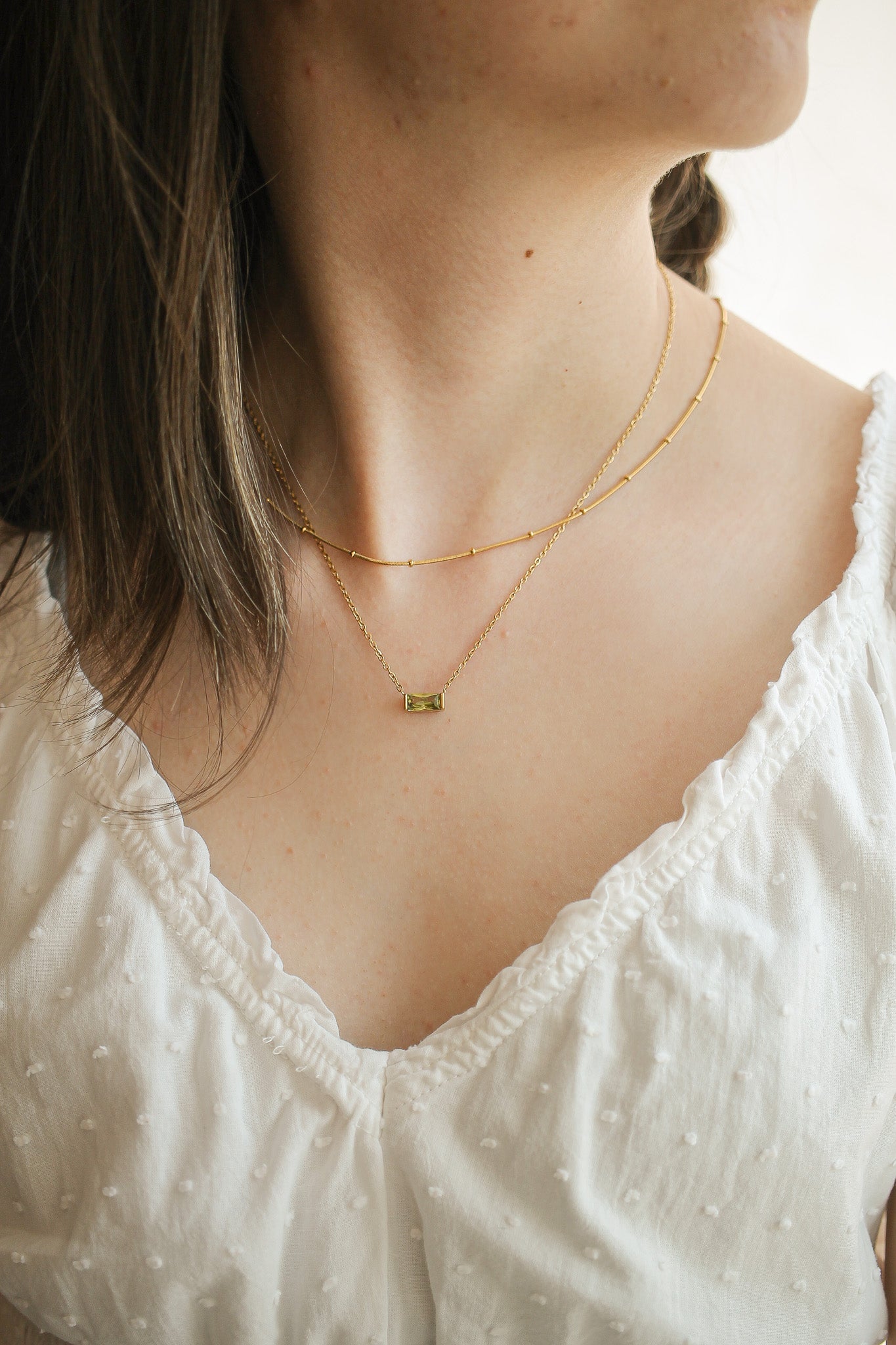 CZ Birthstone Necklace in Gold-Vavasi