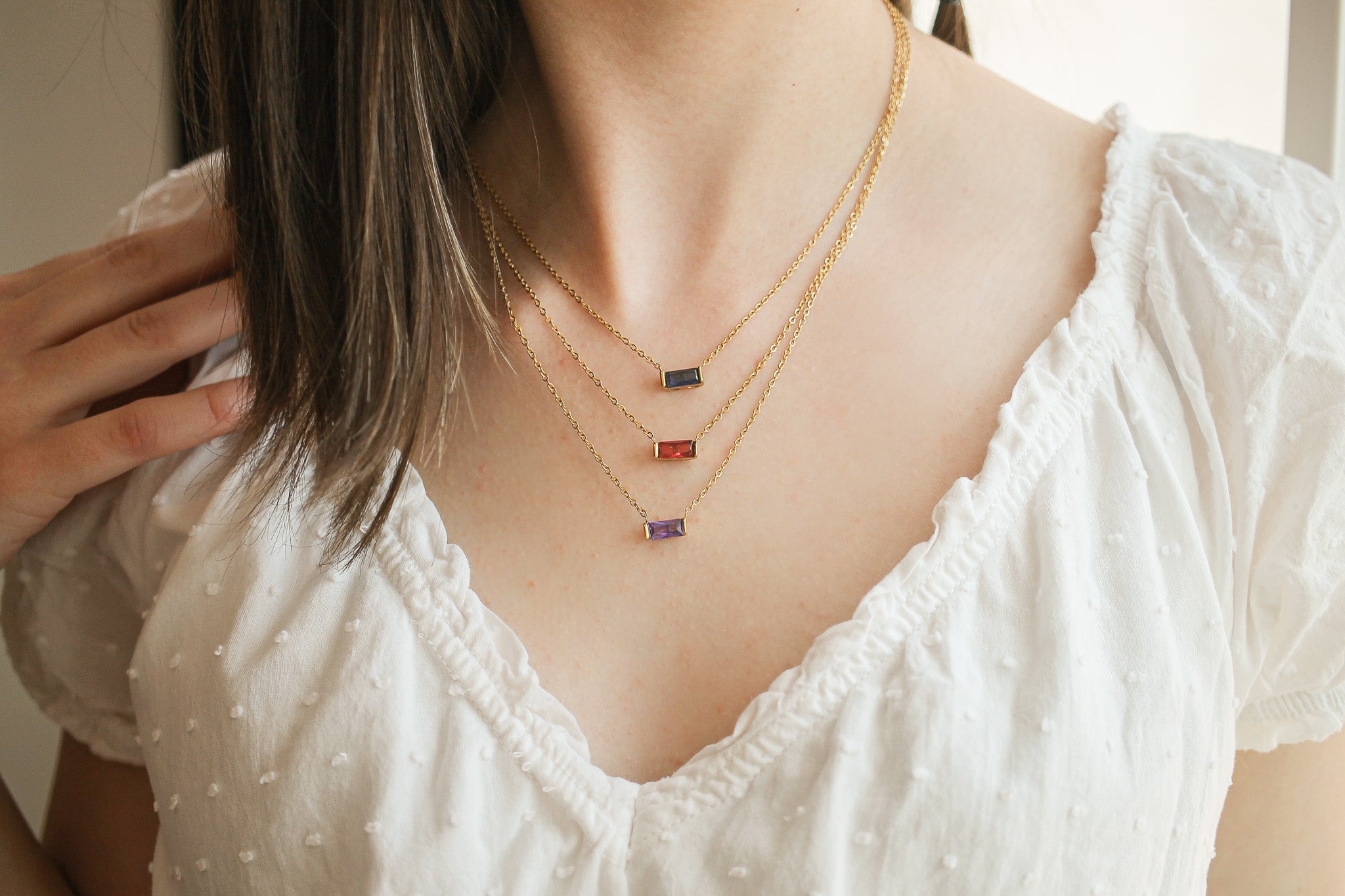 CZ Birthstone Necklace in Gold-Vavasi
