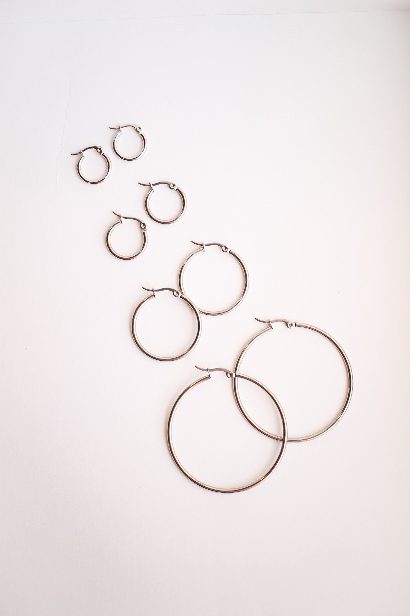 Megan Hoop in Silver **4 Sizes**-Vavasi