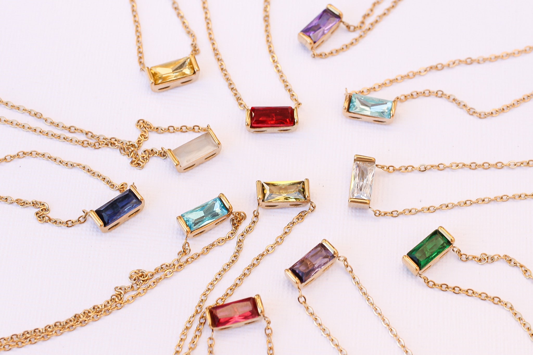 CZ Birthstone Necklace in Gold-Vavasi