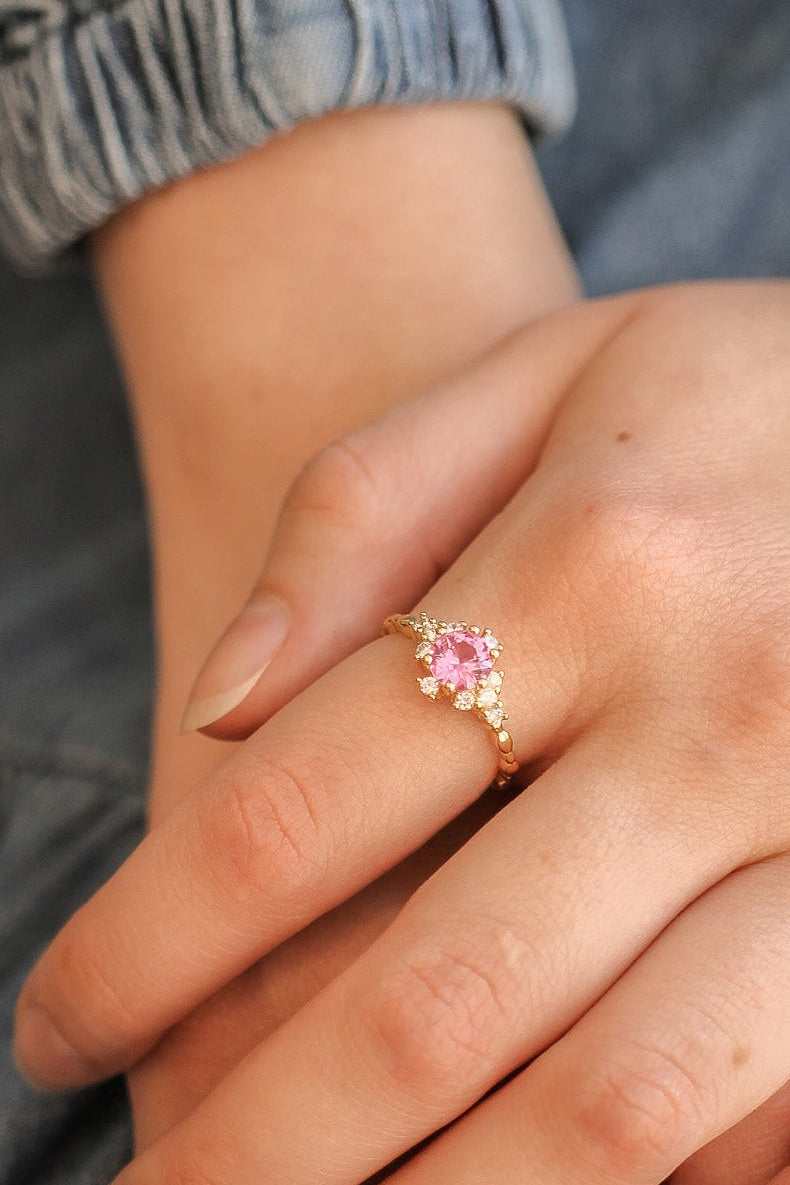 Calliope Ring in Pink Sapphire-Vavasi
