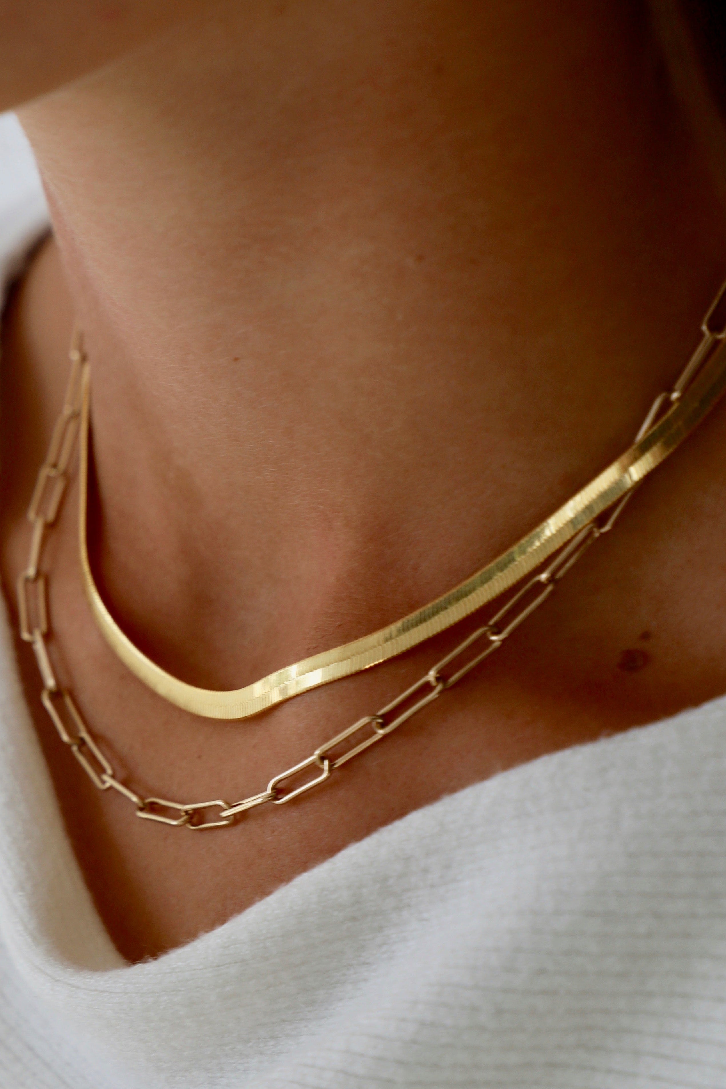 HERRINGBONE CHAIN NECKLACE-Vavasi