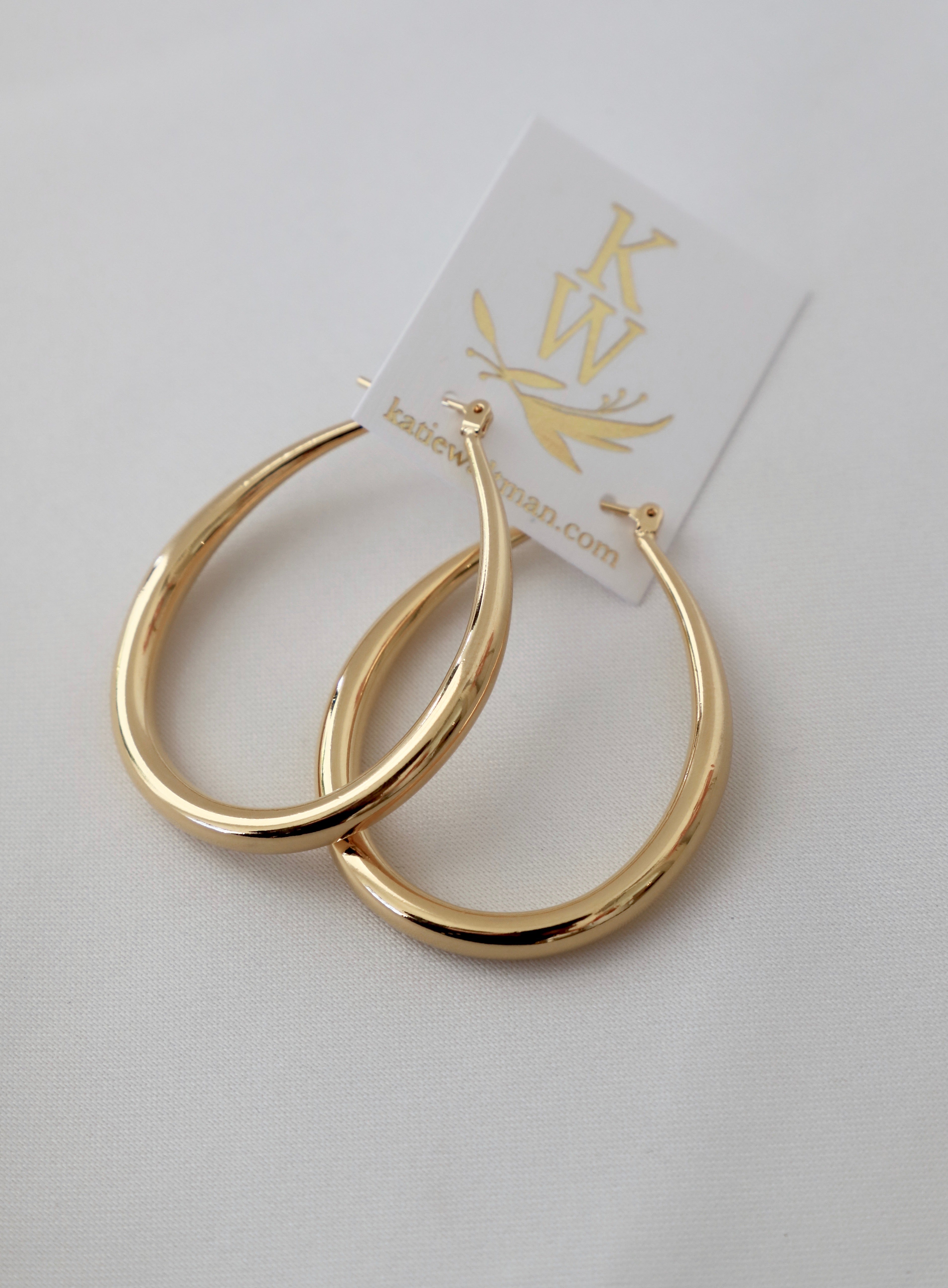 LARGE TEARDROP HOOP EARRINGS-Vavasi