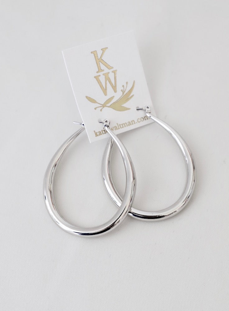 LARGE TEARDROP HOOP EARRINGS-Vavasi