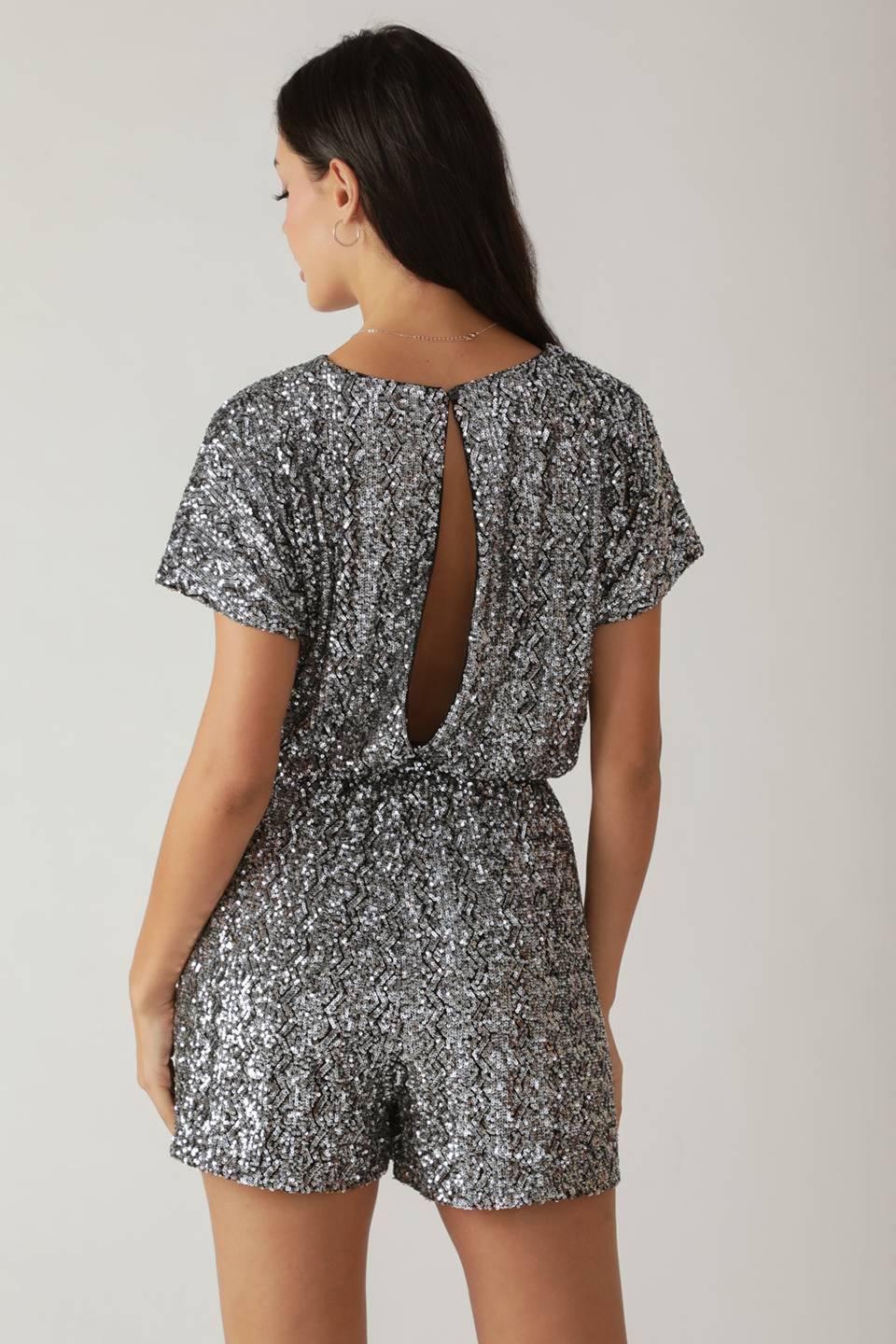 SCOUT SILVER SEQUIN ROMPER-Vavasi