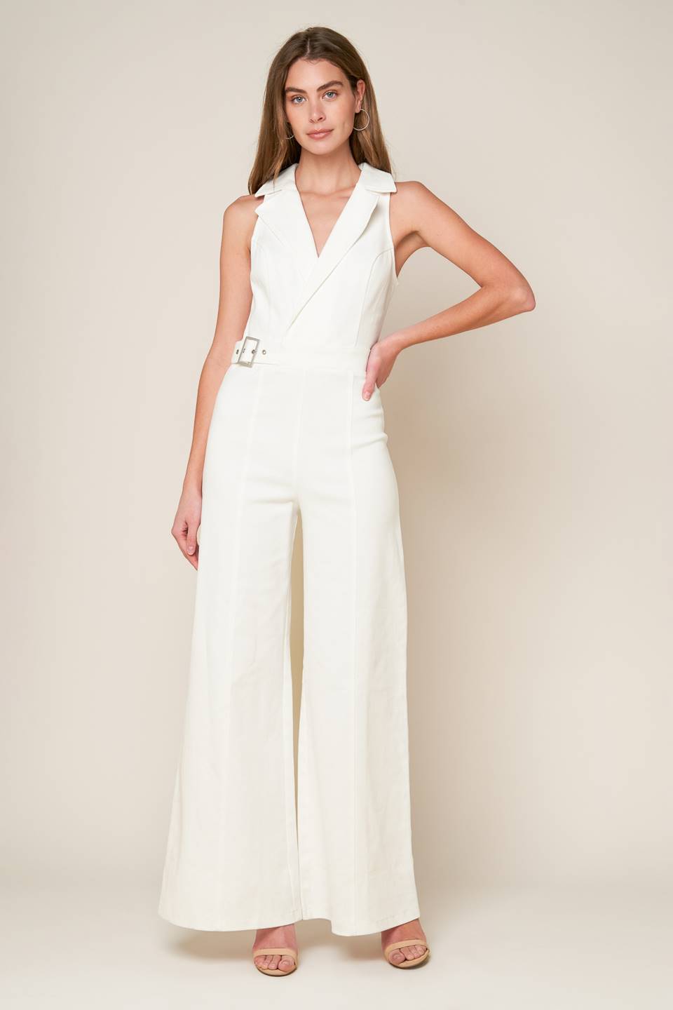SHOPPING AROUND - WHITE - WIDE LEG JUMPSUIT-Vavasi