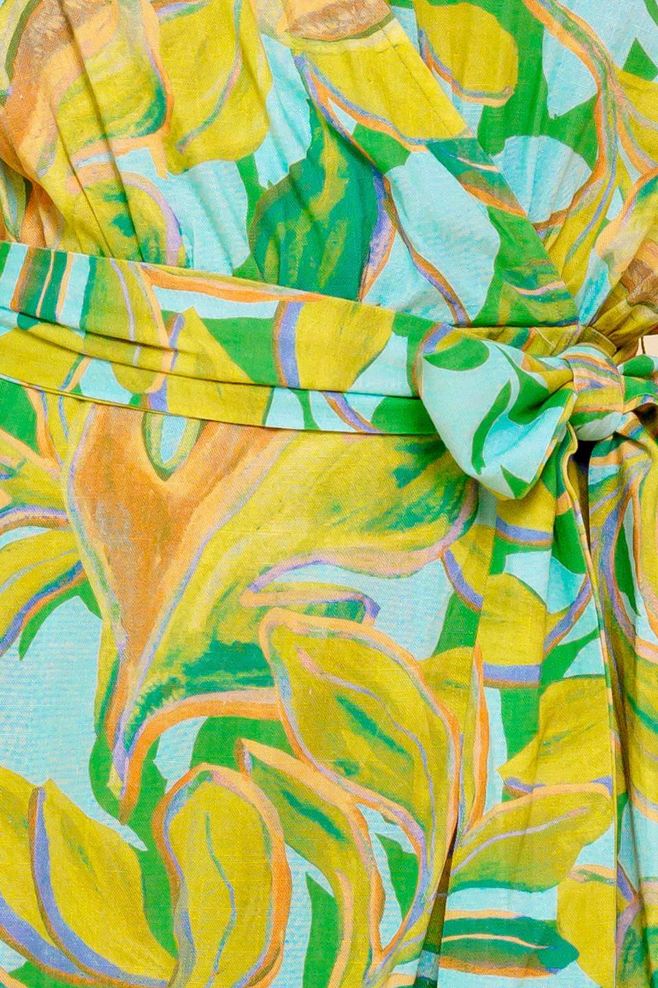LINDSEY GREEN TROPICAL PRINT SKORT ROMPER-Vavasi