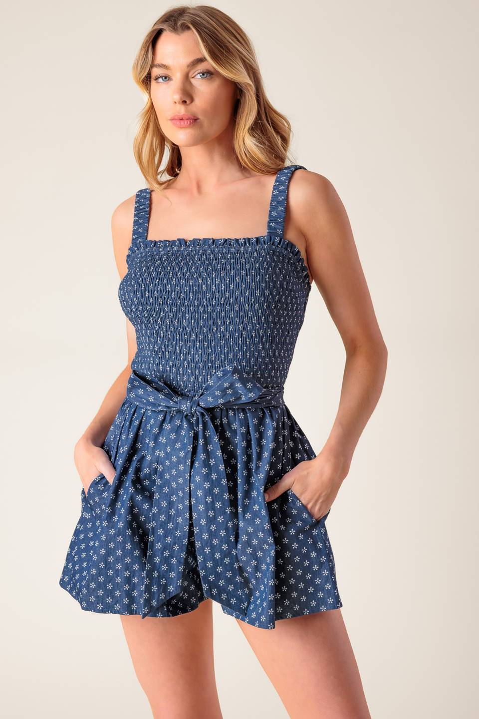 DAISIES DENIM ROMPER-Vavasi