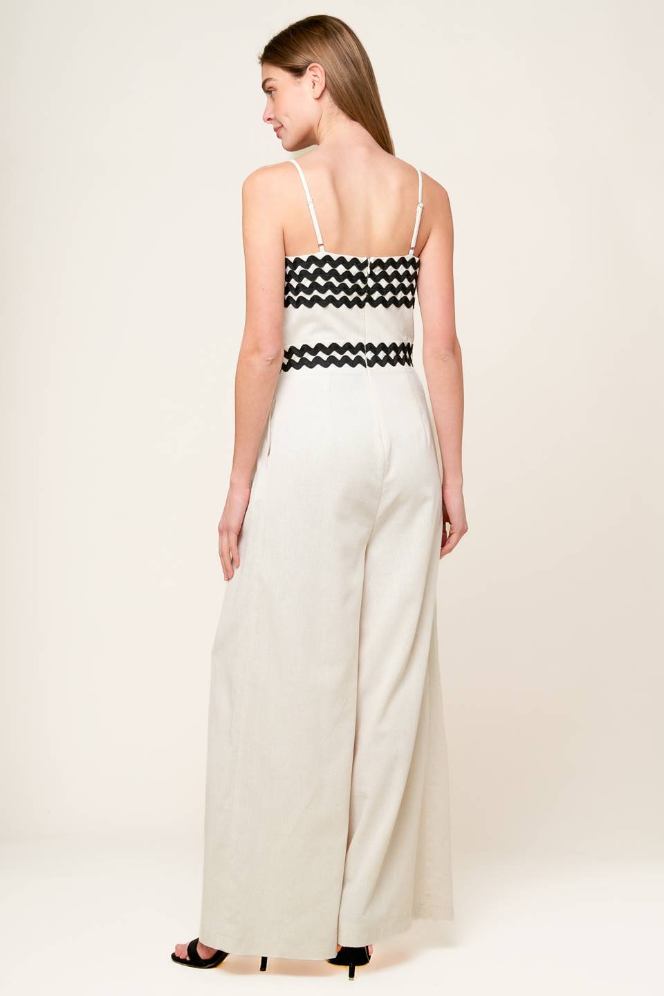 MEET AT THE PIER - CREAM - RIC RAC TRIM WIDE LEG JUMPSUIT-Vavasi