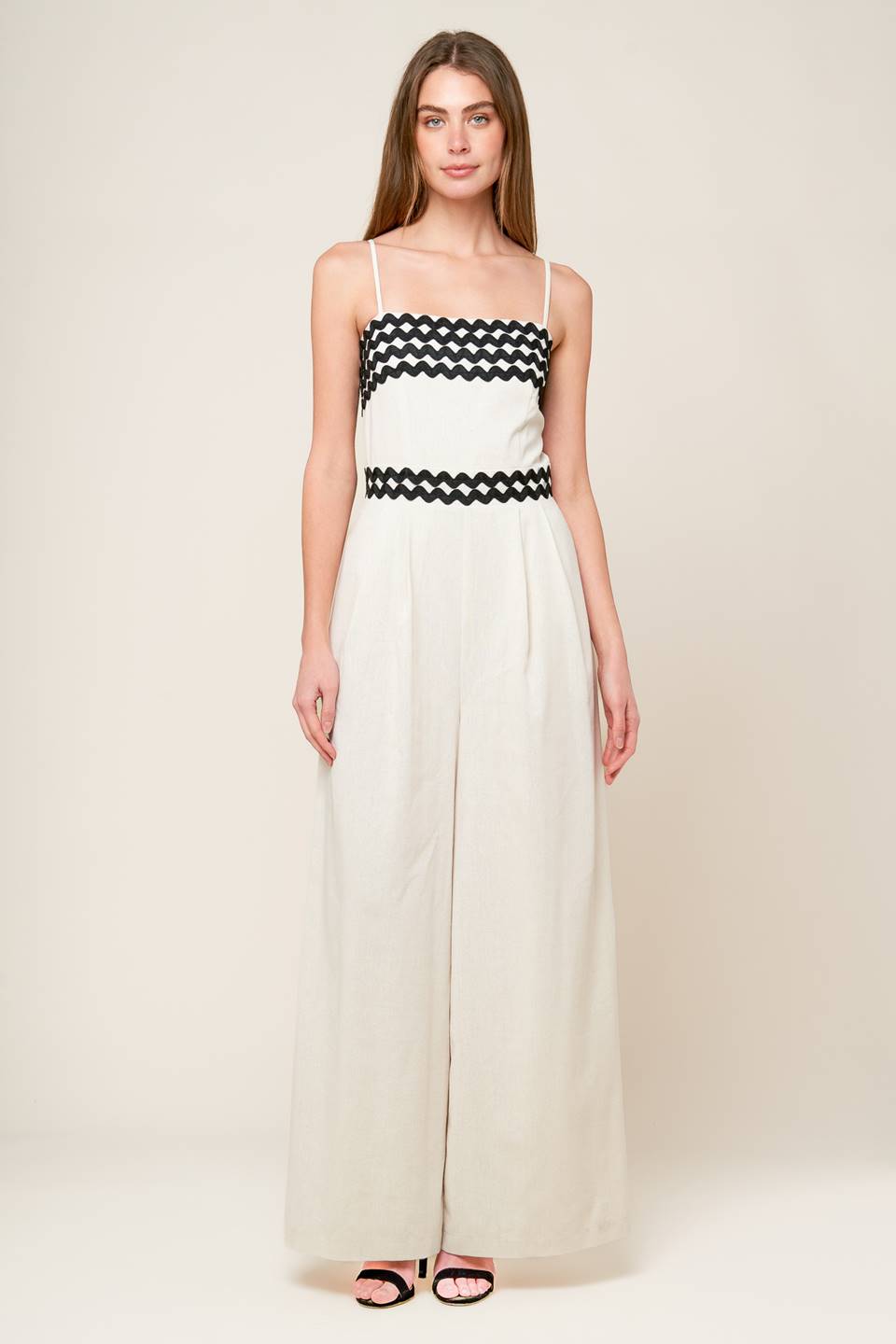 MEET AT THE PIER - CREAM - RIC RAC TRIM WIDE LEG JUMPSUIT-Vavasi