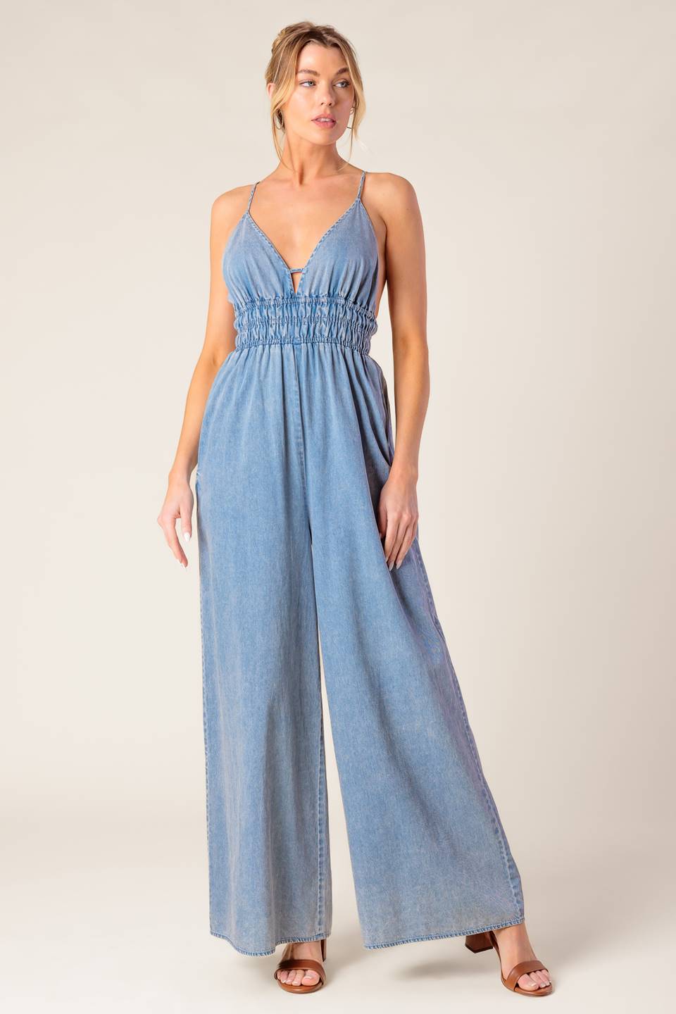 CONSTANCE ACID BLUE DENIM JUMPSUIT-Vavasi