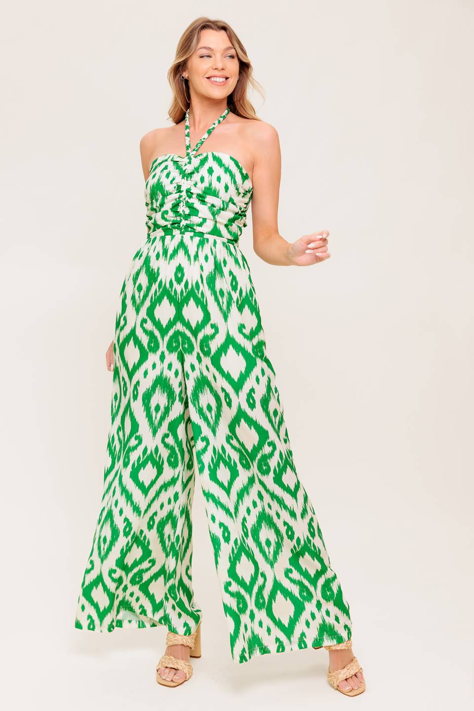 PENNY GREEN BRAIDED HALTER JUMPSUIT-Vavasi