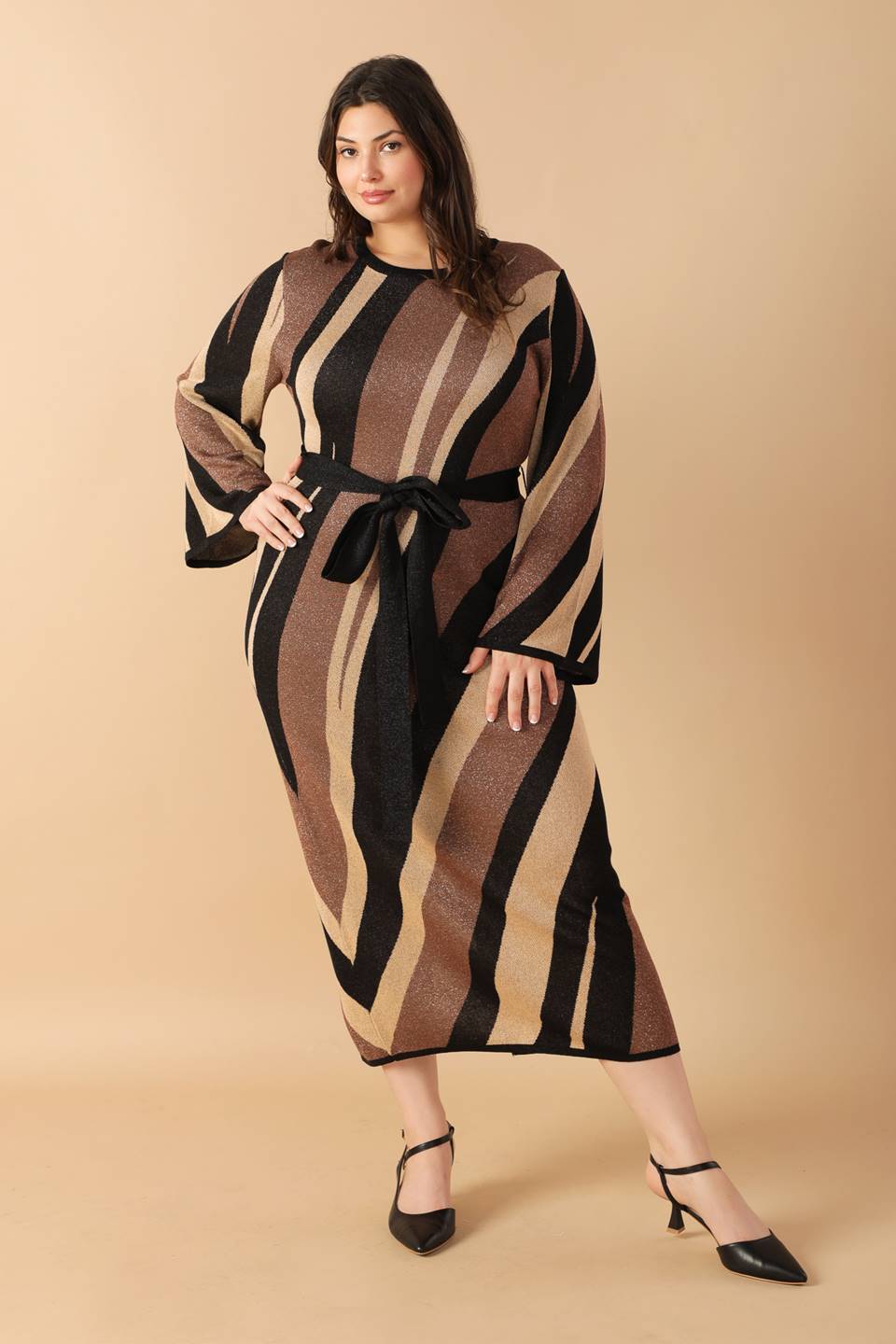 PUT ON A SMILE MIDI SWEATER DRESS-Vavasi