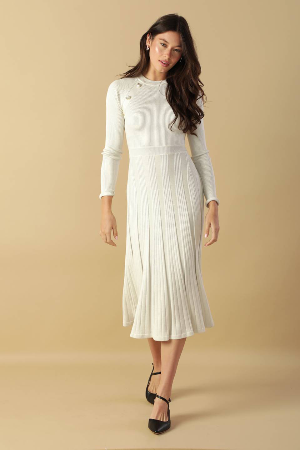 HIGH STANDARDS SWEATER MIDI DRESS-Vavasi