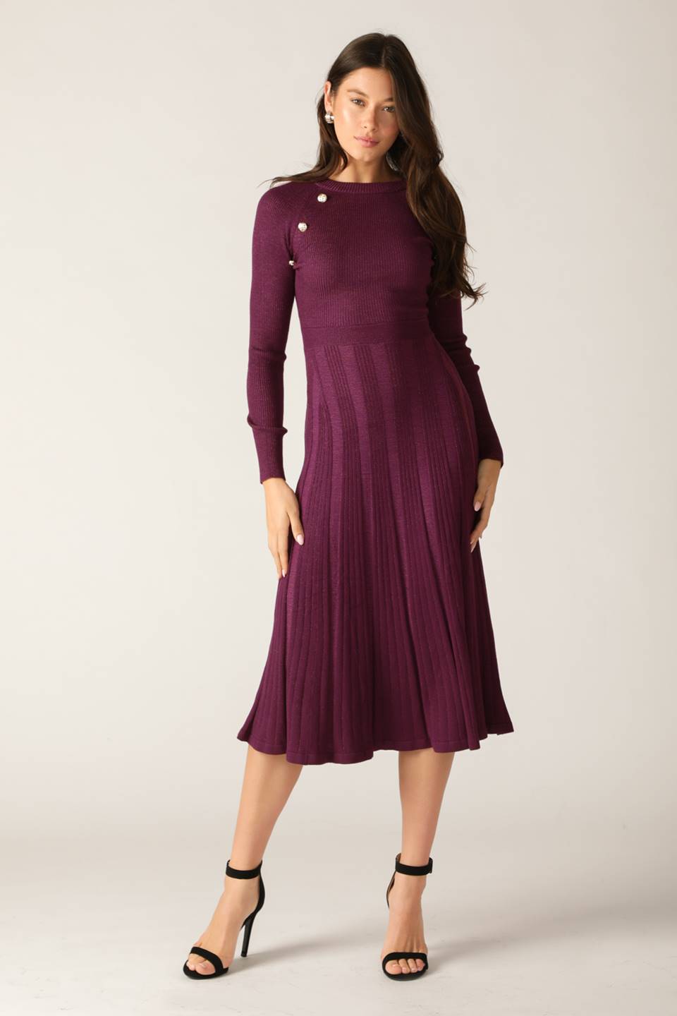 HIGH STANDARDS SWEATER MIDI DRESS-Vavasi