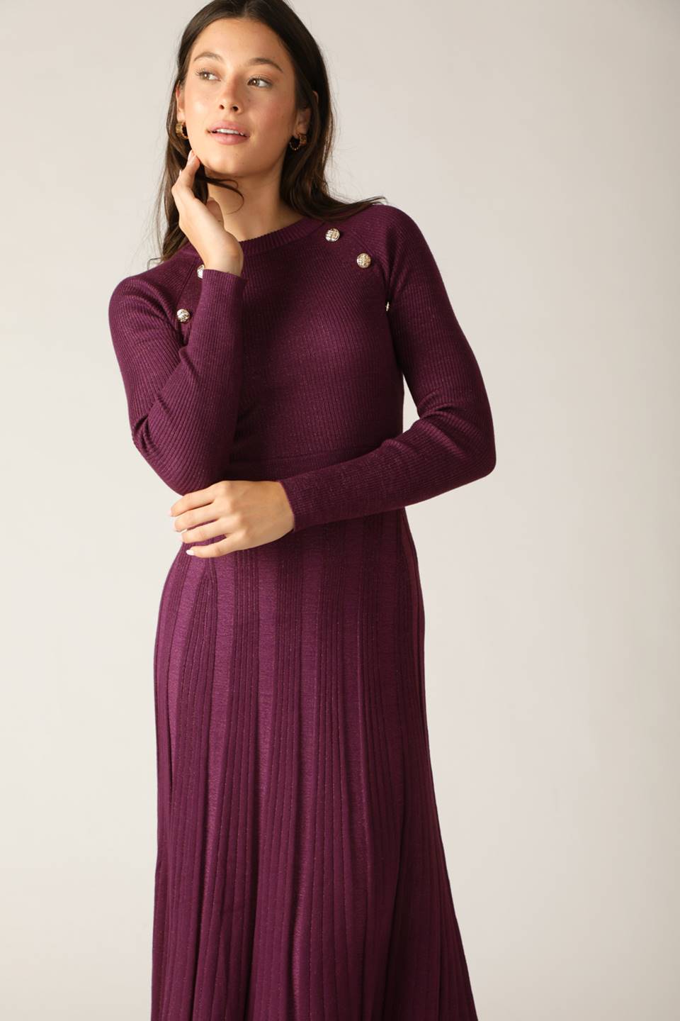 HIGH STANDARDS SWEATER MIDI DRESS-Vavasi