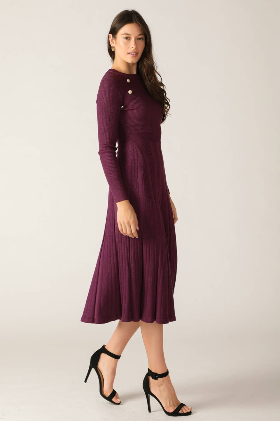 HIGH STANDARDS SWEATER MIDI DRESS-Vavasi