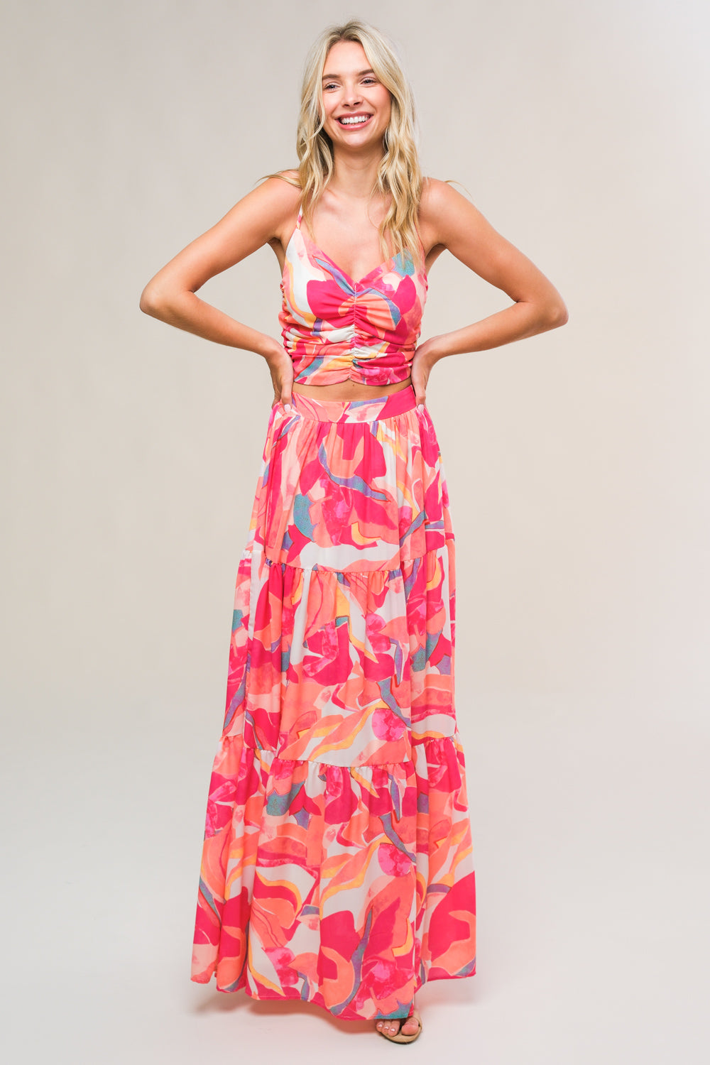 ROMANTICALLY SPEAKING WOVEN TOP AND SKIRT SET-Vavasi