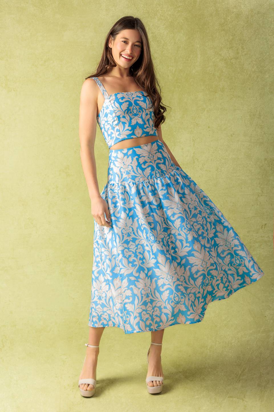 LITTLE MOMENTS WOVEN TOP AND SKIRT SET-Vavasi
