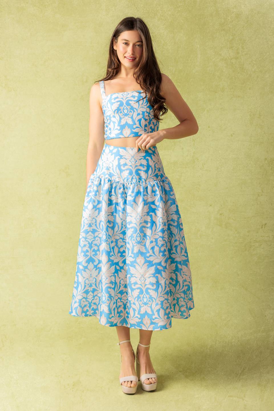 LITTLE MOMENTS WOVEN TOP AND SKIRT SET-Vavasi