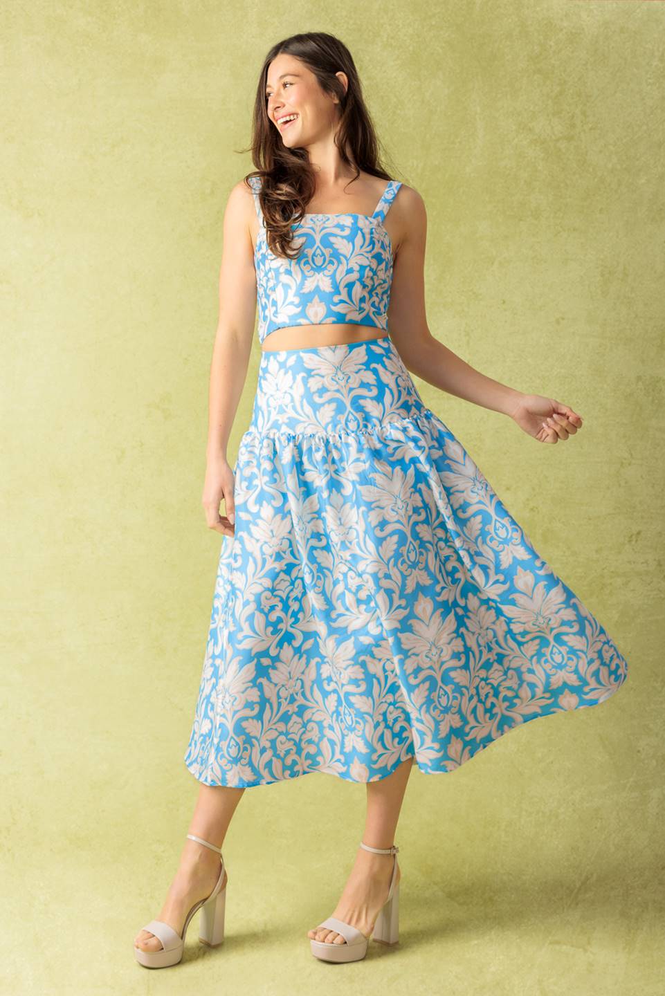 LITTLE MOMENTS WOVEN TOP AND SKIRT SET-Vavasi