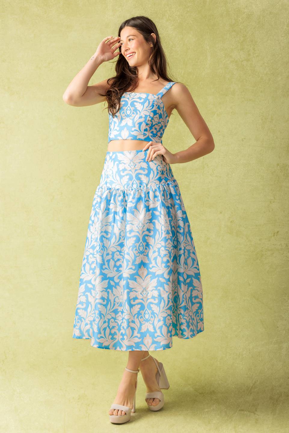 LITTLE MOMENTS WOVEN TOP AND SKIRT SET-Vavasi