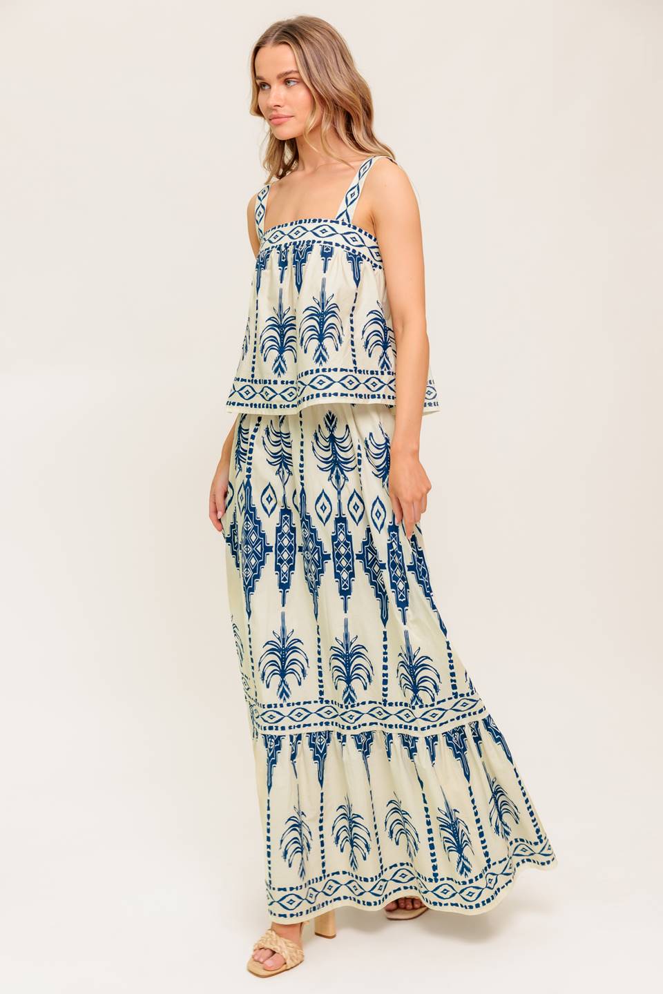 BOHO RHYTHM TOP & SKIRT SET - NAVY-Vavasi