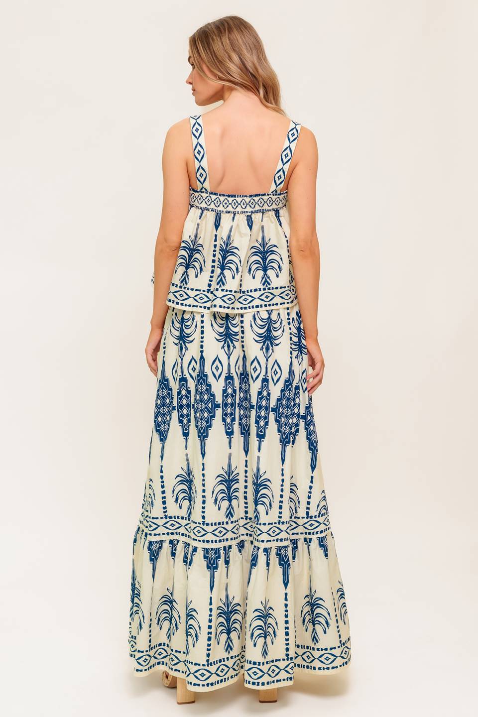 BOHO RHYTHM TOP & SKIRT SET - NAVY-Vavasi