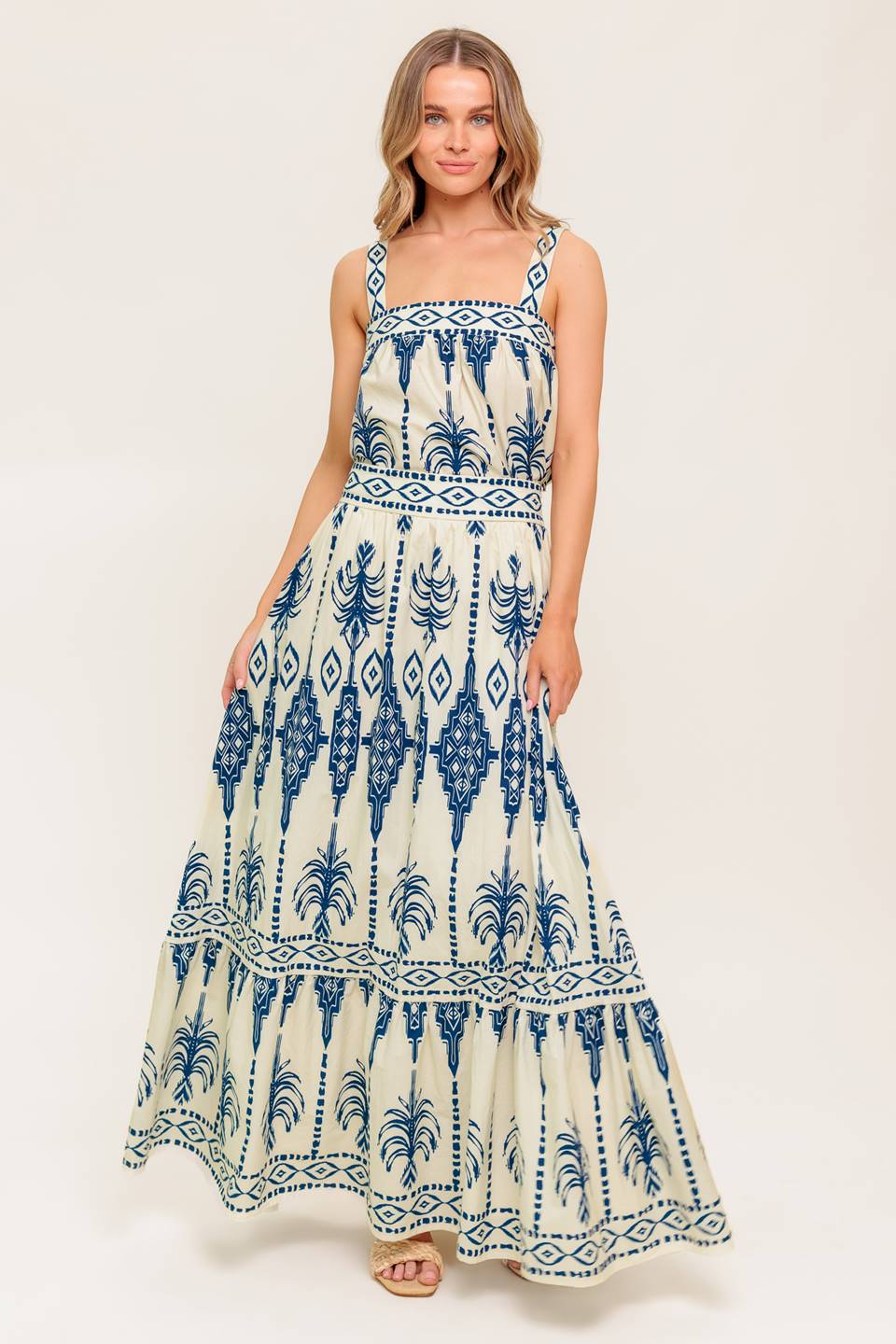 BOHO RHYTHM TOP & SKIRT SET - NAVY-Vavasi