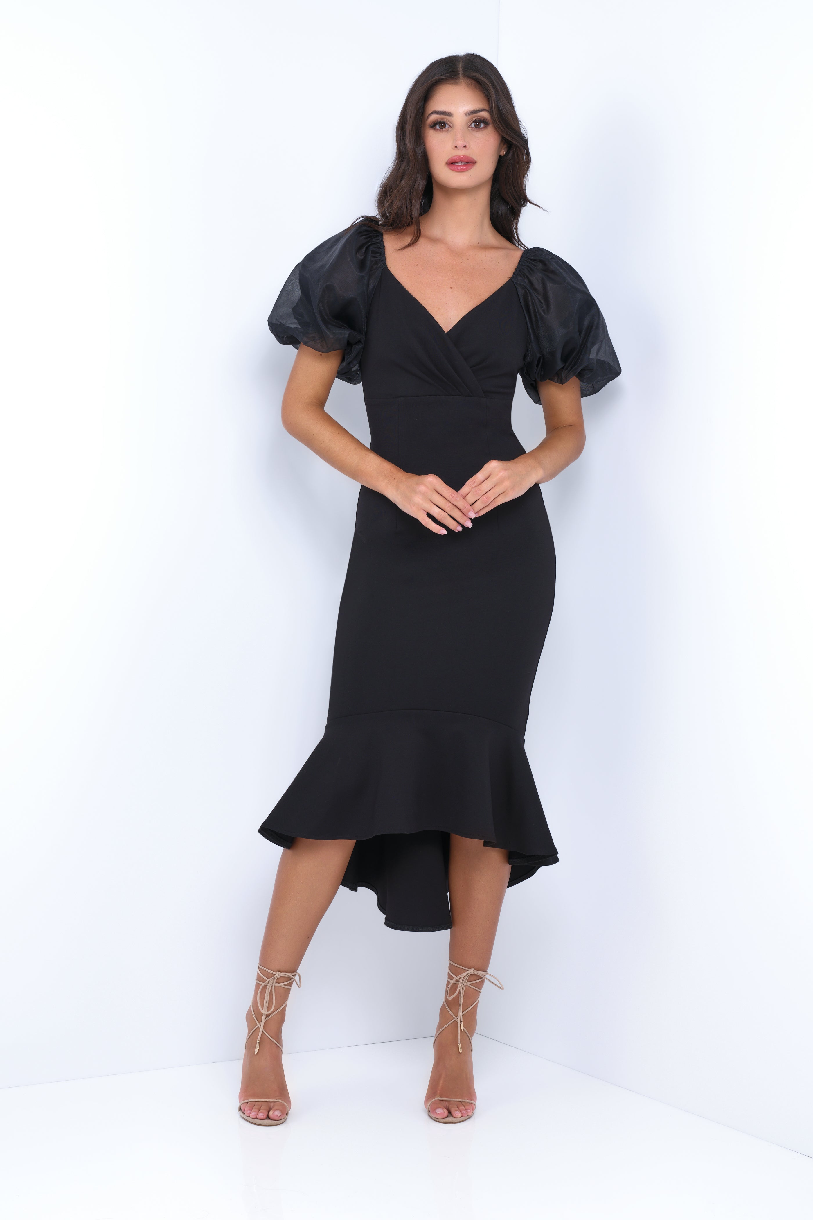 Diana Midi Dress - Black-Vavasi
