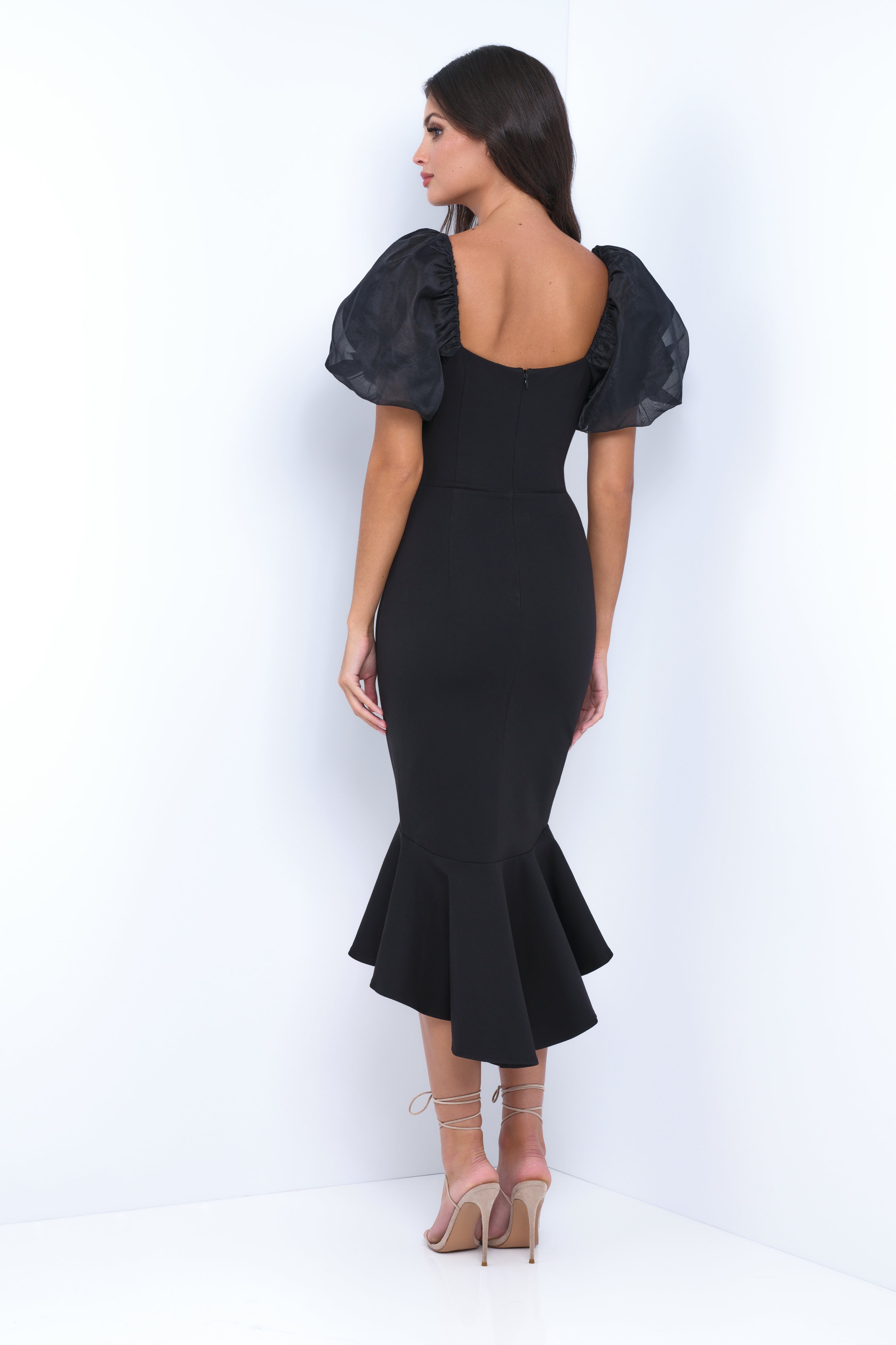 Diana Midi Dress - Black-Vavasi