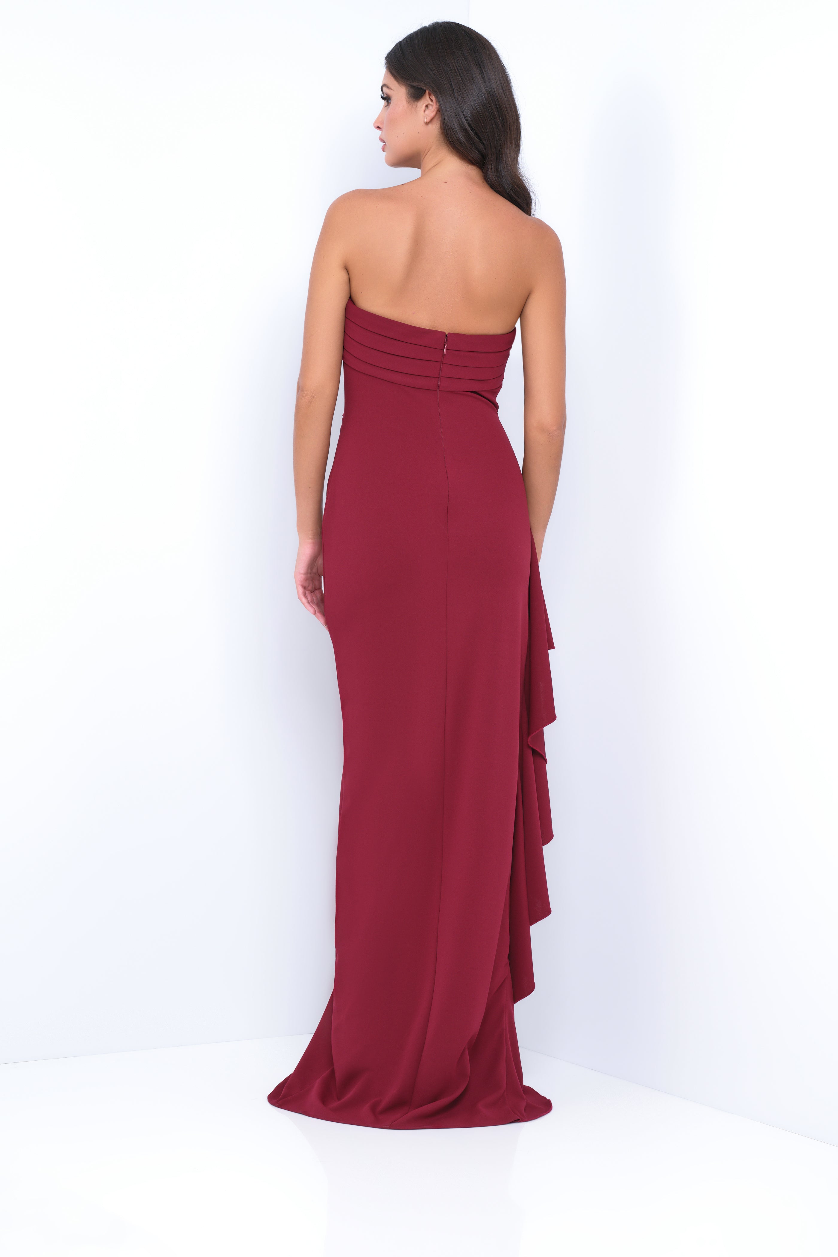 Marie Strapless Maxi Dress - Burgundy-Vavasi