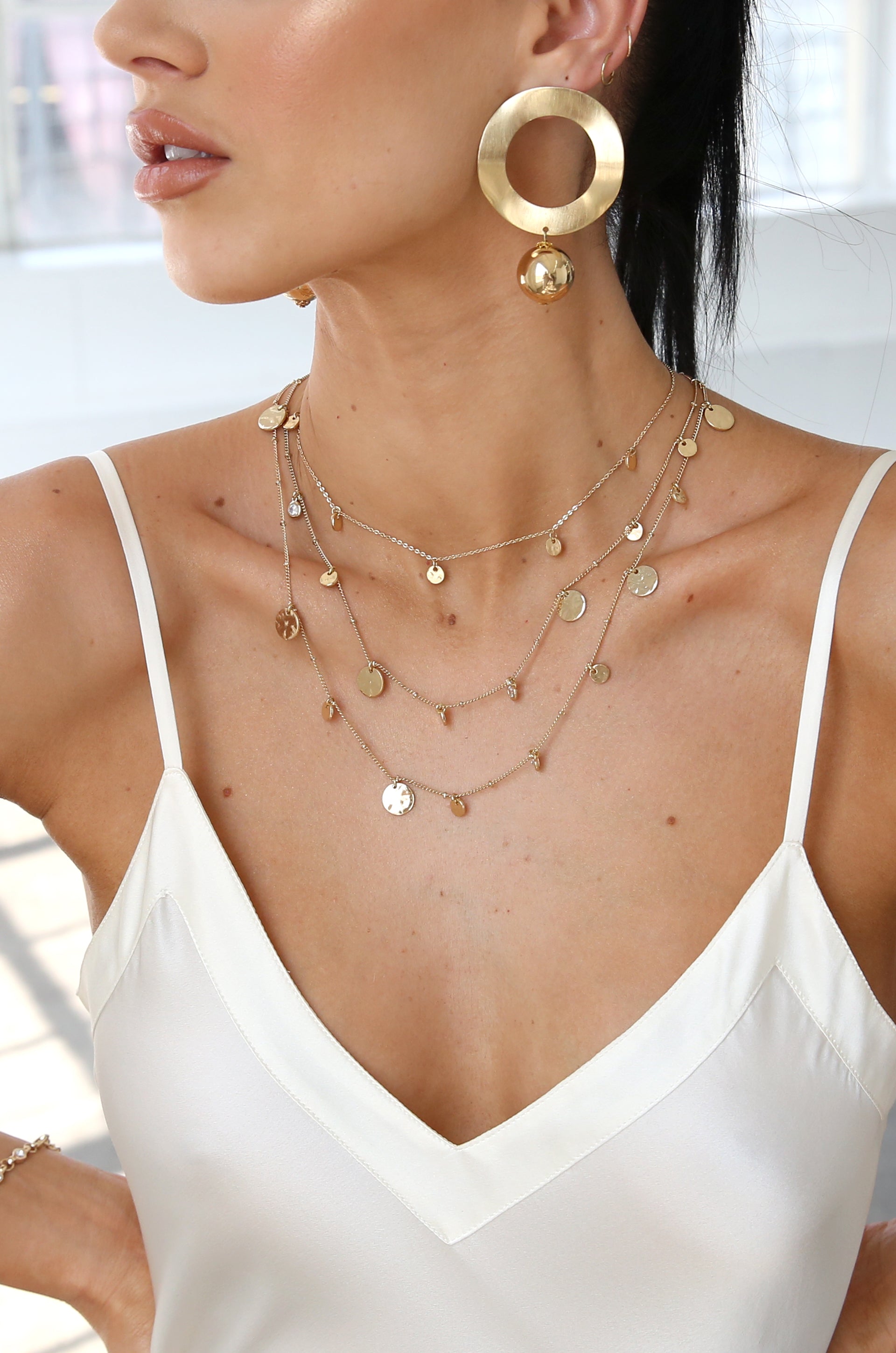 All in Layered Crystal Necklace Set-Vavasi
