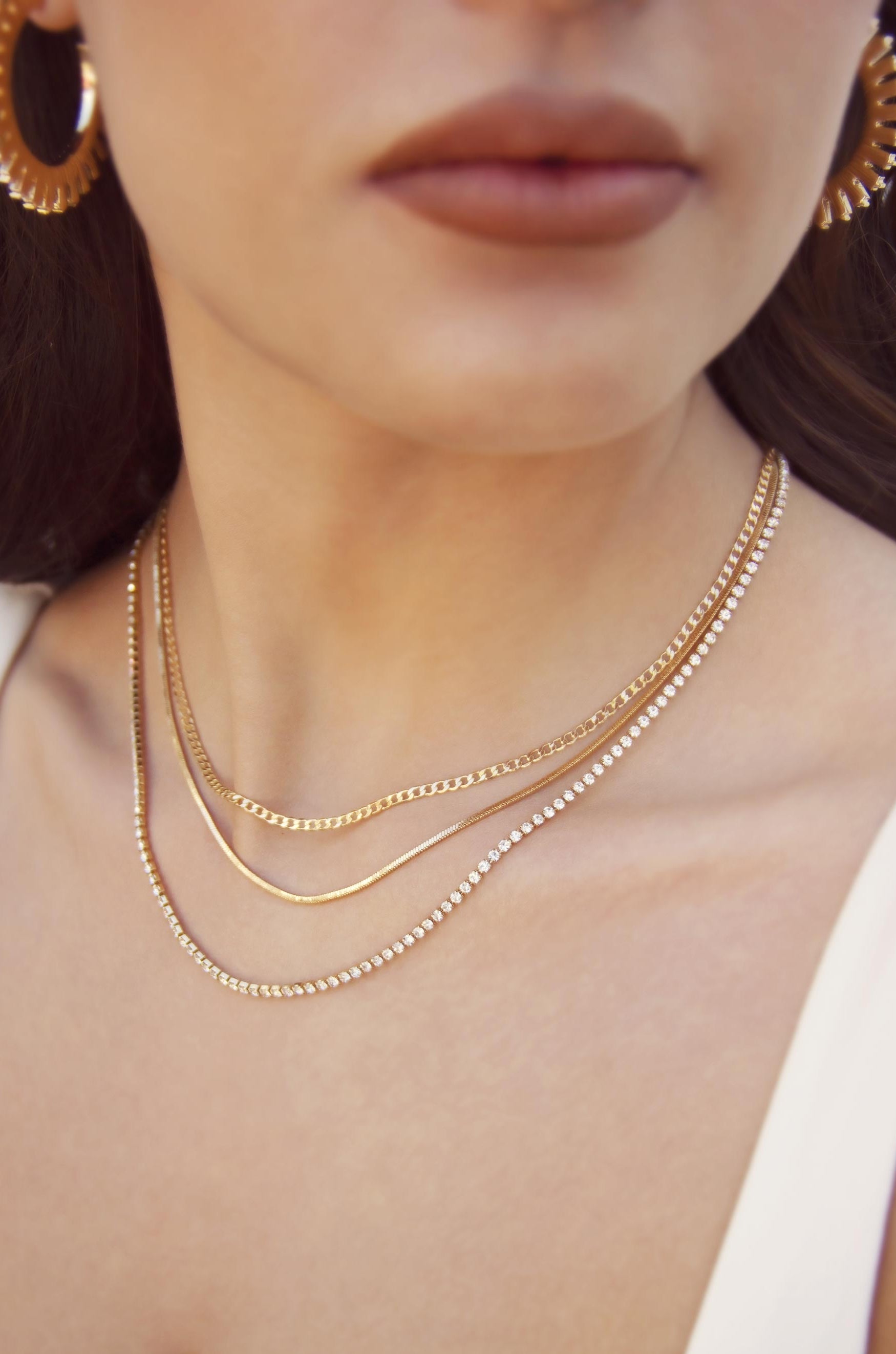 Minimal Layers Crystal Necklace-Vavasi