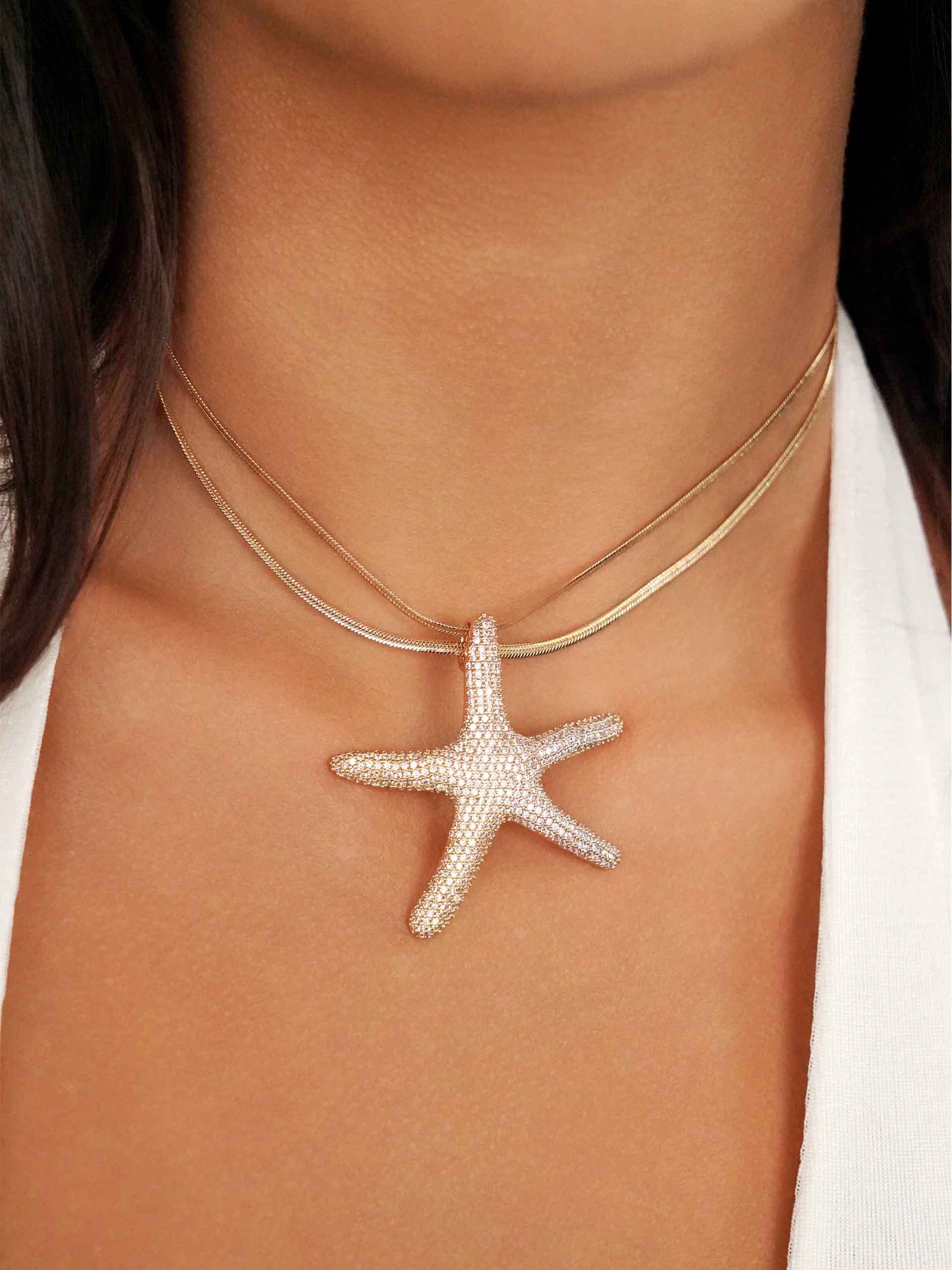 Pavè Starfish Necklace-Vavasi