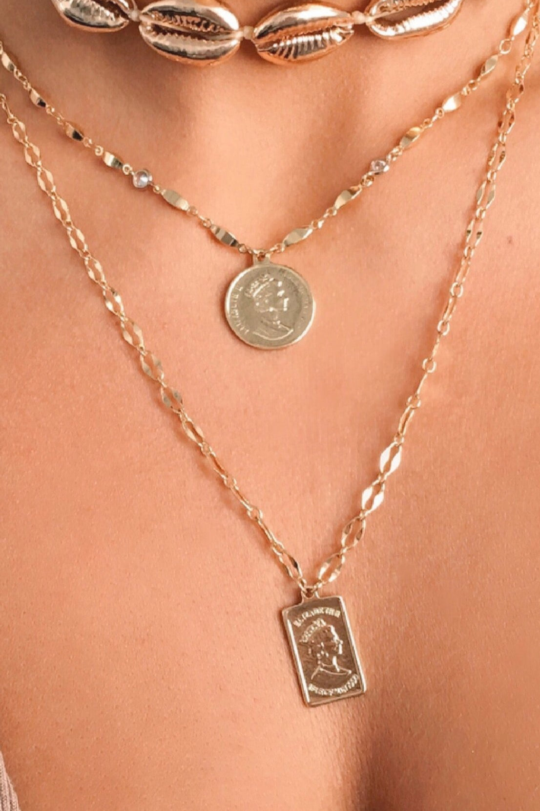 Medallions of Mine Layered Coin Necklace Set-Vavasi