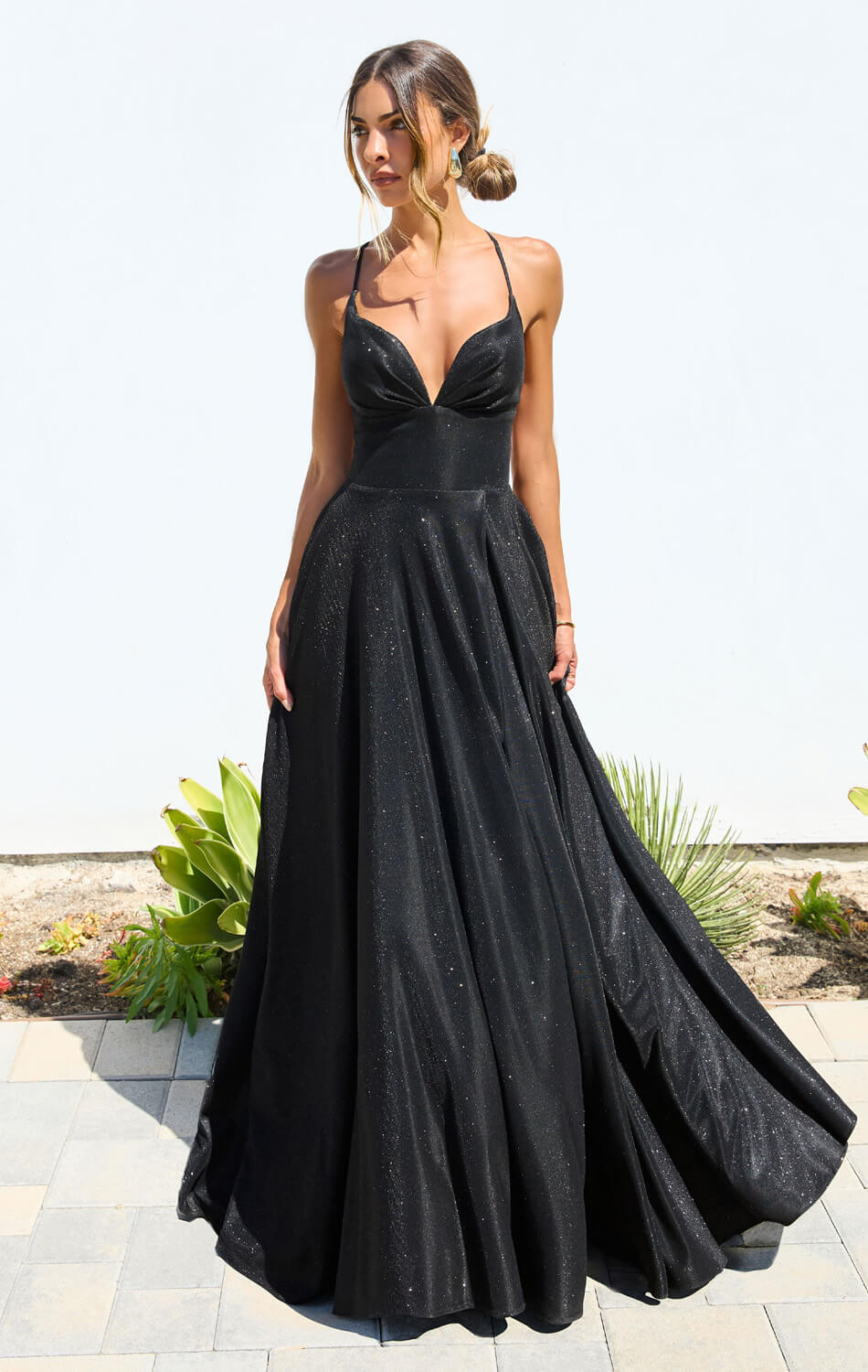 Gwendolyn Gown – Shimmer Lace-Up Back A-Line Evening Dress-Vavasi