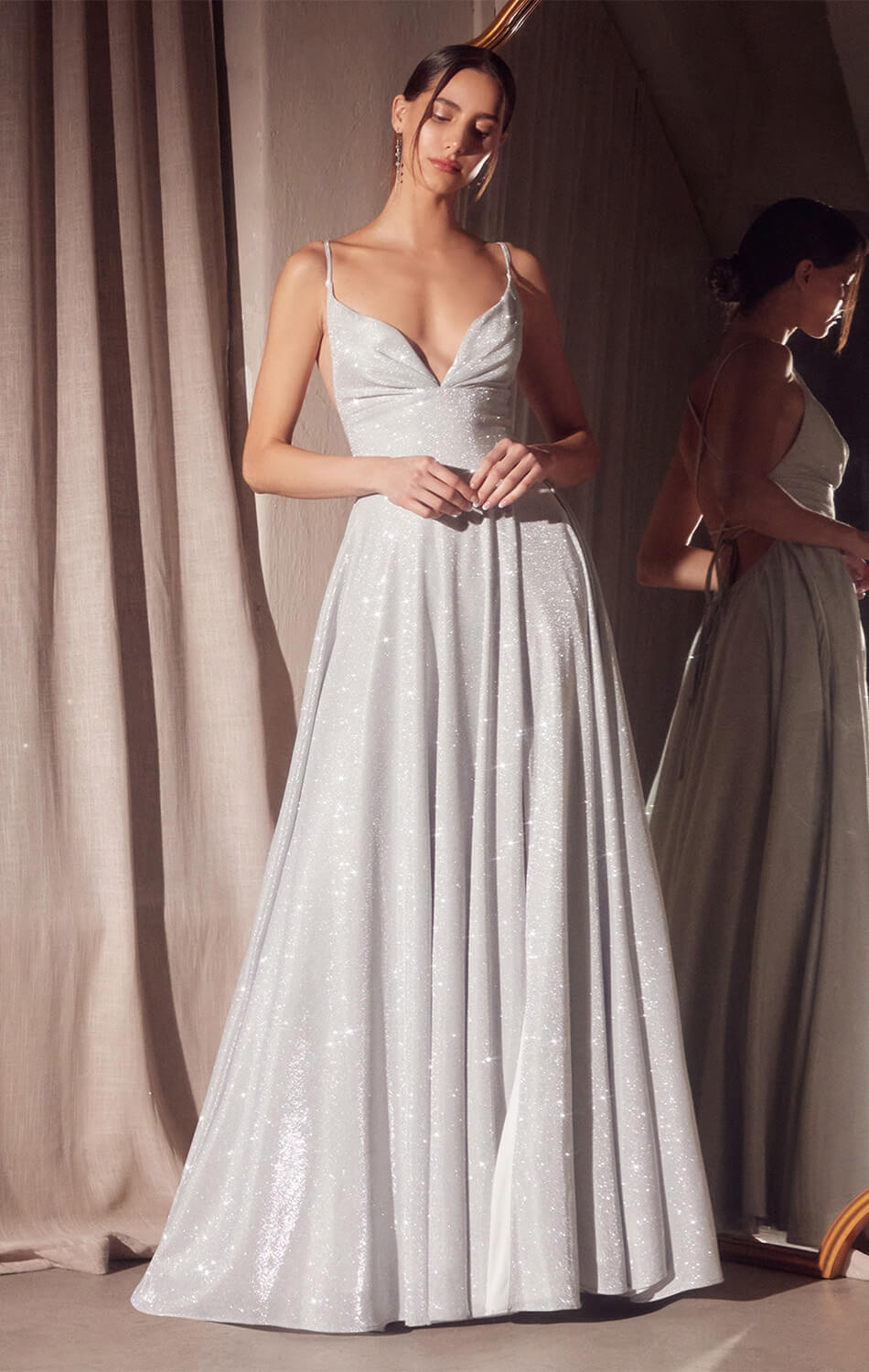 Gwendolyn Gown – Shimmer Lace-Up Back A-Line Evening Dress-Vavasi