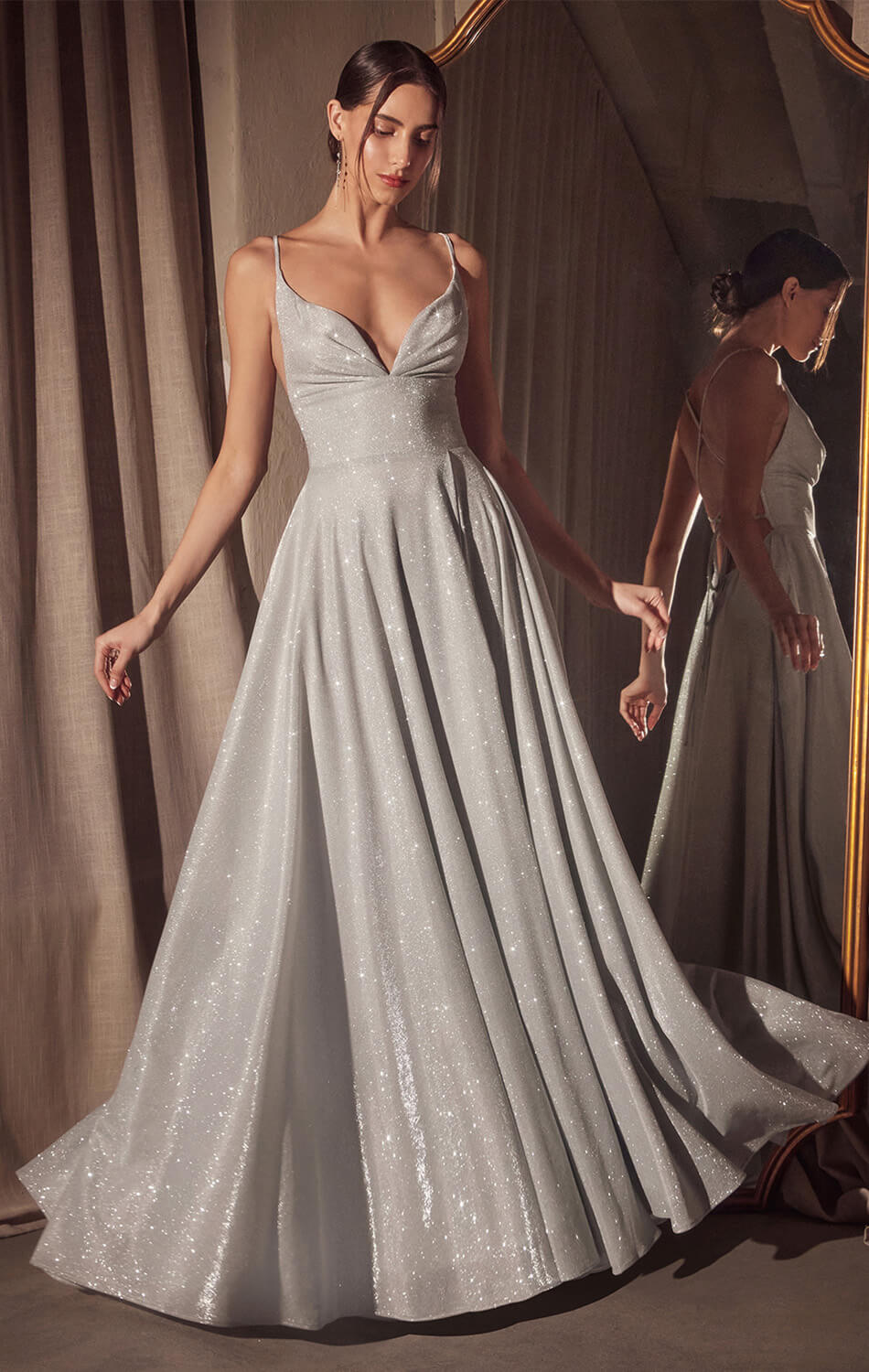 Gwendolyn Gown – Shimmer Lace-Up Back A-Line Evening Dress-Vavasi