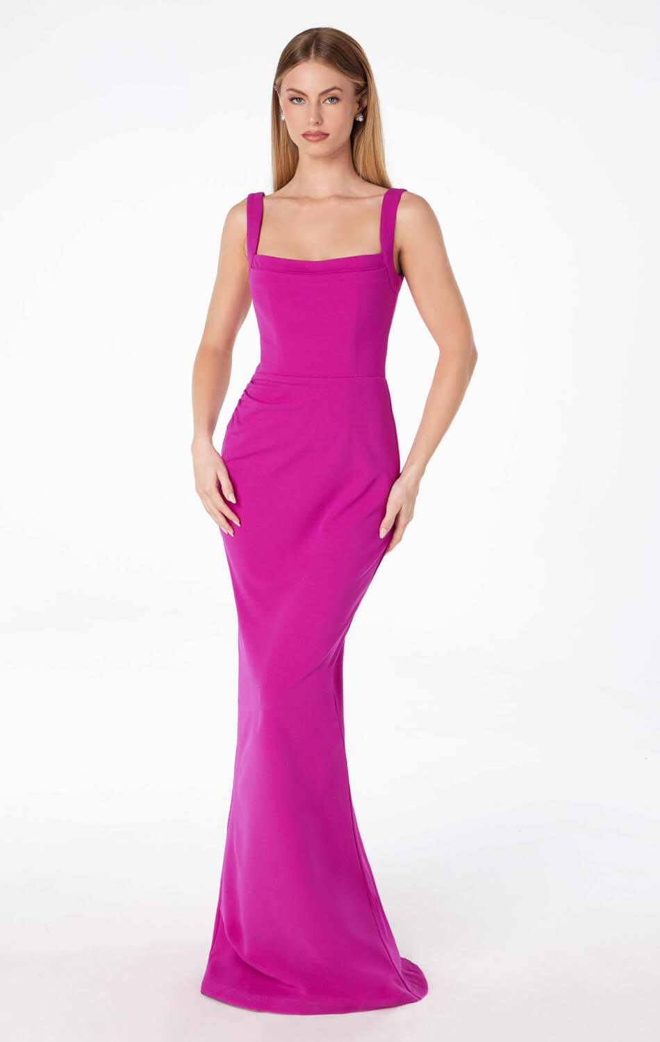 SHAYLA MAXI DRESS - SQUARE NECKLINE DRESS-Vavasi