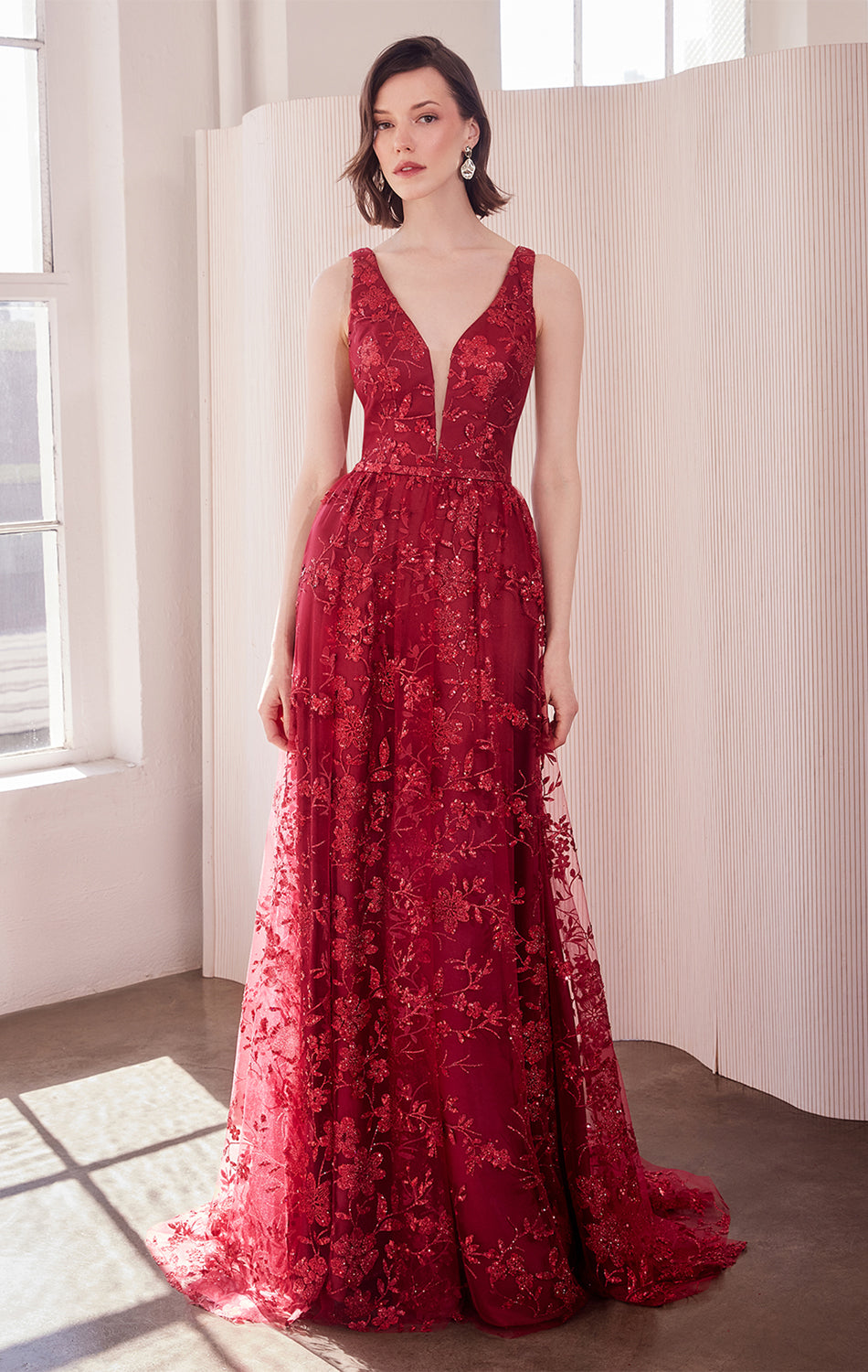 ARIELLE GLITTER TULLE GOWN-Vavasi