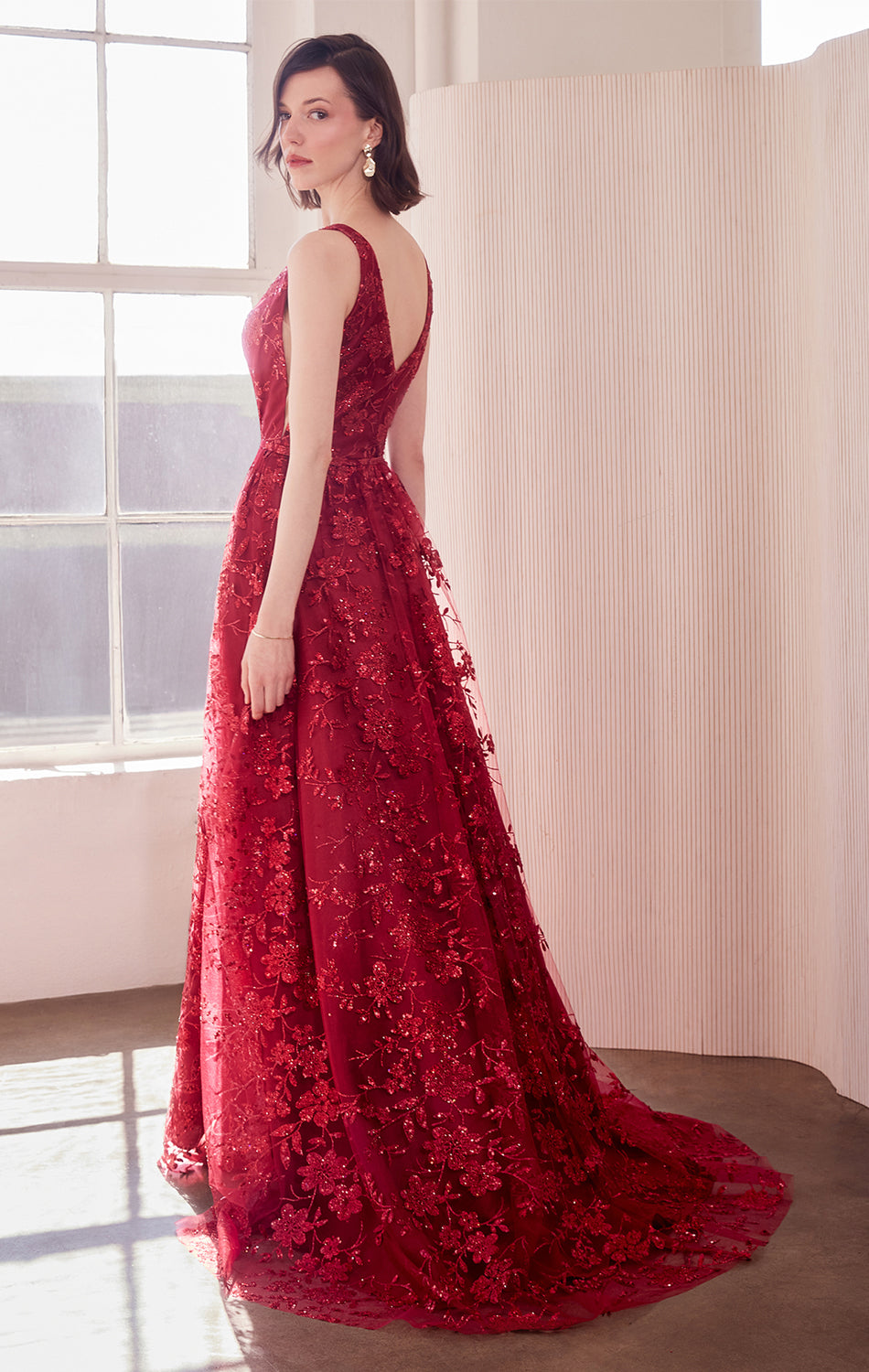 ARIELLE GLITTER TULLE GOWN-Vavasi