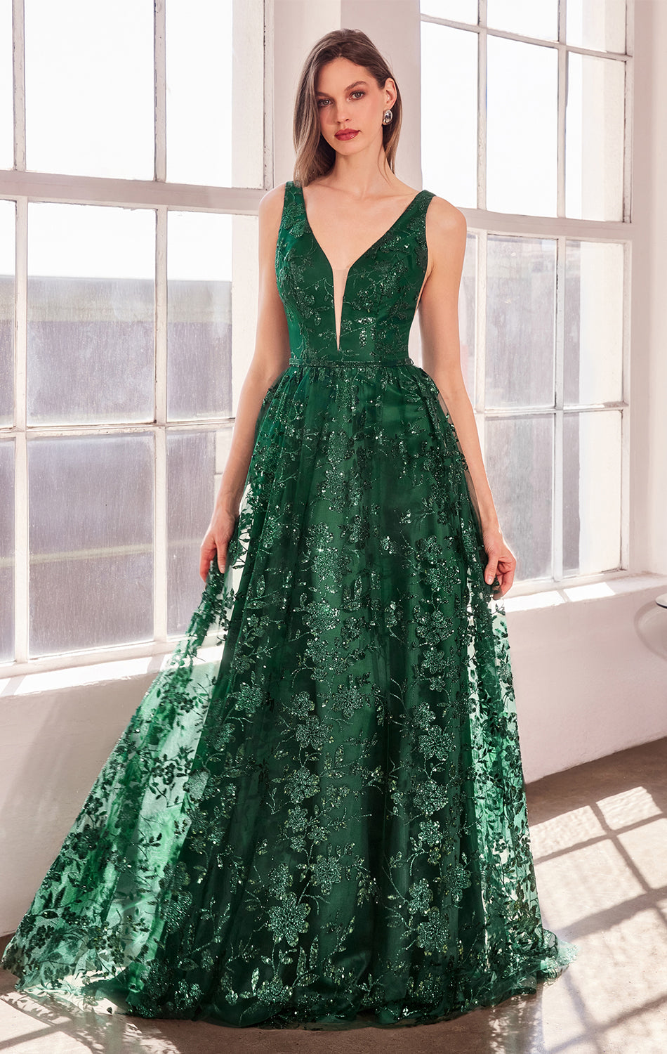 ARIELLE GLITTER TULLE GOWN-Vavasi